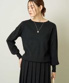 【アー ヴェー ヴェー/a.v.v】の【洗える】ボートネックパフスリーブニット【アンサンブル対応】 ブラック|ID: prp329100004747495 ipo3291000000034541820