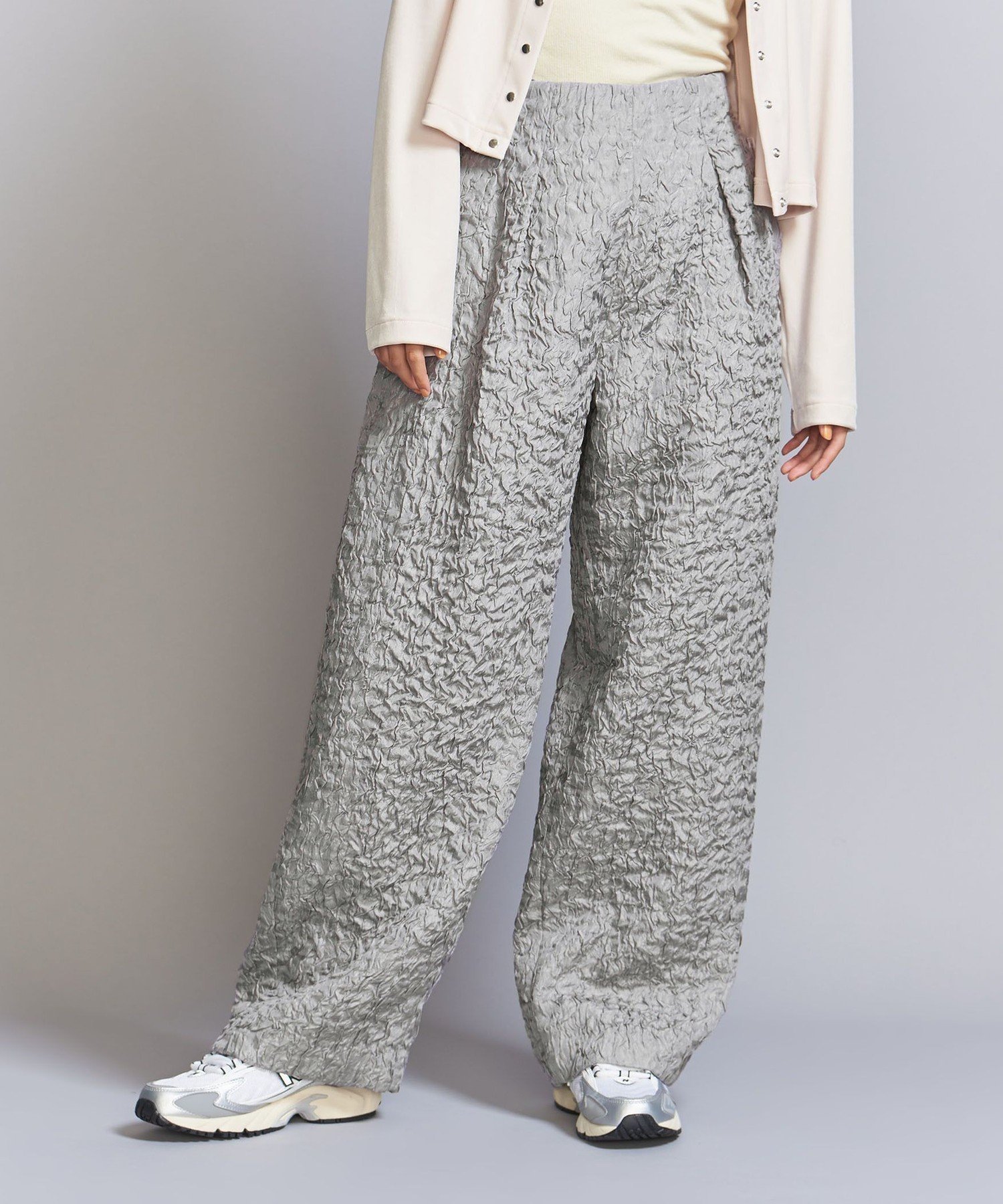 【ユナイテッドアローズ/UNITED ARROWS】のブライトジャカード タックパンツ インテリア・キッズ・メンズ・レディースファッション・服の通販 founy(ファニー) 　ファッション　Fashion　レディースファッション　Fashion for Women　パンツ　Pants & Trousers　カーディガン　Cardigan, Knitwear　シンプル　Simple, Minimal　ジャカード／ジャガード　Jacquard, Woven Pattern　ストレート　Straight, Straight Cut　スリーブ　Sleeve, Long Sleeve / Short Sleeve　フレア　Flare, Flared　ブライト　Bright, Shiny　アウトレット　Outlet / Clearance　おすすめ　Recommended / Our Picks　MD.GRAY|ID: prp329100004747513 ipo3291000000034620279