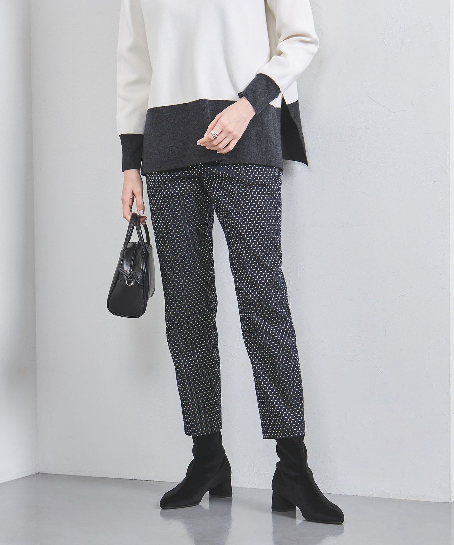 【ユナイテッドアローズ/UNITED ARROWS】のドット ラメ ジャガード スリム パンツ 人気、トレンドファッション・服の通販 founy(ファニー) ファッション Fashion レディースファッション Fashion for Women パンツ Pants & Trousers スリム Slim, Slim Fit ドット Polka Dot, Dot Pattern フィット Fit, Slim Fit ロング Long, Long-Length アウトレット Outlet / Clearance エレガント 上品 Elegant other-1|ID: prp329100004747583 ipo3291000000034548648