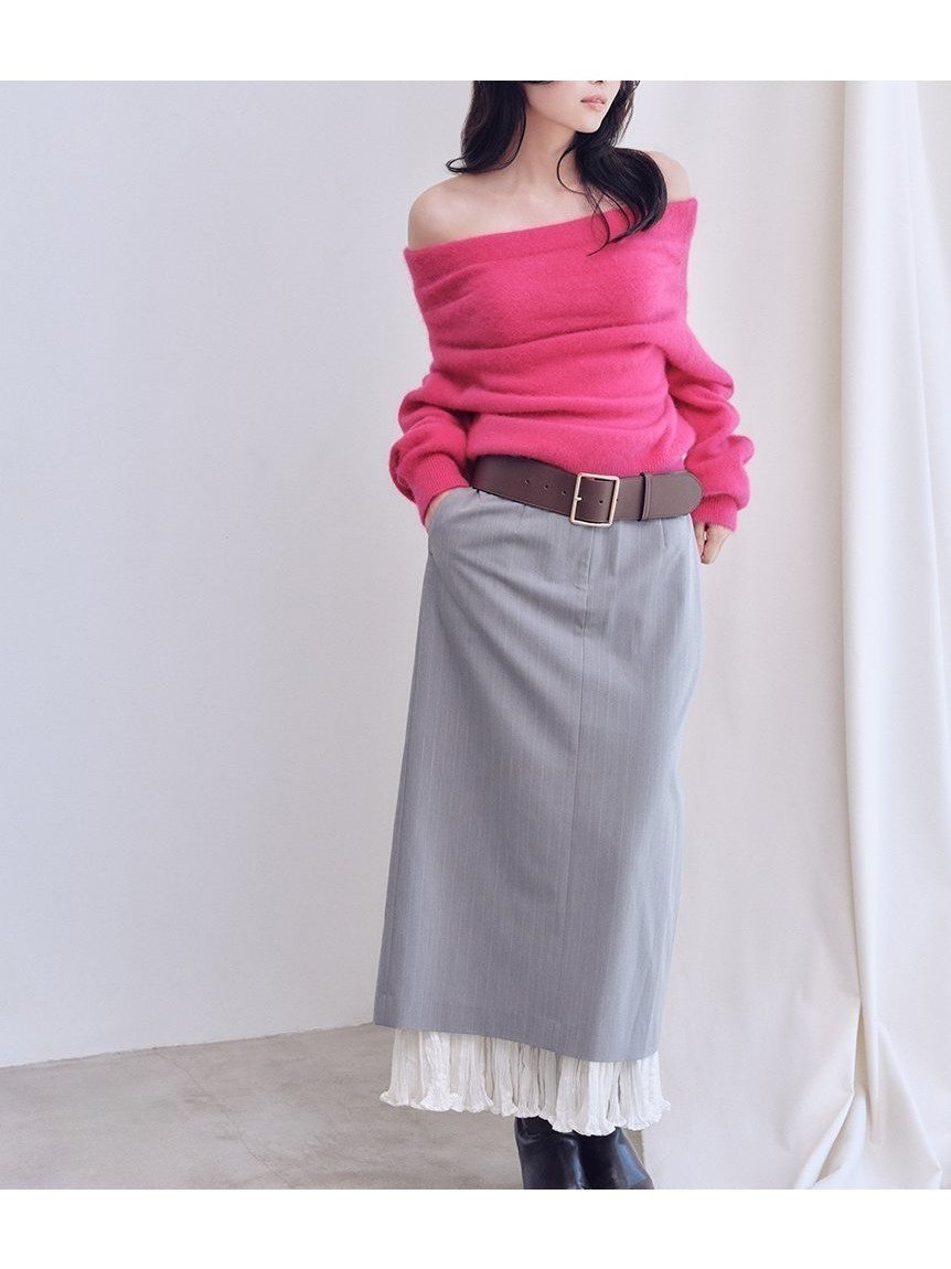 【スナイデル/SNIDEL】のプリーツドッキングナロースカート インテリア・キッズ・メンズ・レディースファッション・服の通販 founy(ファニー) 　ファッション　Fashion　レディースファッション　Fashion for Women　スカート　Skirts　ウェーブ　Wavy Pattern　オーガンジー　Organza Fabric　クラシカル　Classical, Vintage-Inspired　今季　This Season, Current Season　ストライプ　Stripe, Striped Pattern　ストレート　Straight, Straight Cut　スマート　Smart, Elegant　スリット　Slit, Slit Detail　スーツ　Suit, Formalwear　フェミニン　Feminine, Girly　フロント　Front, Front Design　プリーツ　Pleats, Pleated　ポケット　Pocket, Pocket Detail　無地　Plain, Solid Color　ランダム　Random, Irregular　ロング　Long, Long-Length　冬　Winter / This Winter　おすすめ　Recommended / Our Picks　STRIPE[932]|ID: prp329100004747614 ipo3291000000034538347