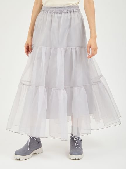 【エミ/emmi】のチュールボリュームシアースカート 人気、トレンドファッション・服の通販 founy(ファニー) 　ファッション　Fashion　レディースファッション　Fashion for Women　スカート　Skirts　おすすめ　Recommended / Our Picks　ギャザー　Gathered, Ruffled　スマート　Smart, Elegant　チュール　Tulip, Tulip Motif　エレガント 上品　Elegant　 other-1|ID: prp329100004747624 ipo3291000000034329195