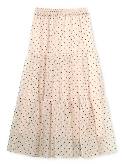 【エミ/emmi】のチュールボリュームシアースカート インテリア・キッズ・メンズ・レディースファッション・服の通販 founy(ファニー) 　ファッション　Fashion　レディースファッション　Fashion for Women　スカート　Skirts　おすすめ　Recommended / Our Picks　ギャザー　Gathered, Ruffled　スマート　Smart, Elegant　チュール　Tulip, Tulip Motif　エレガント 上品　Elegant　DOT[934]|ID: prp329100004747624 ipo3291000000034329200