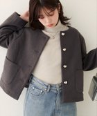 【ナチュラルクチュール/natural couture】の【WEB限定】ハート釦ほっこり素材コートジャケット ダークブラウン|ID: prp329100004747636 ipo3291000000034472233