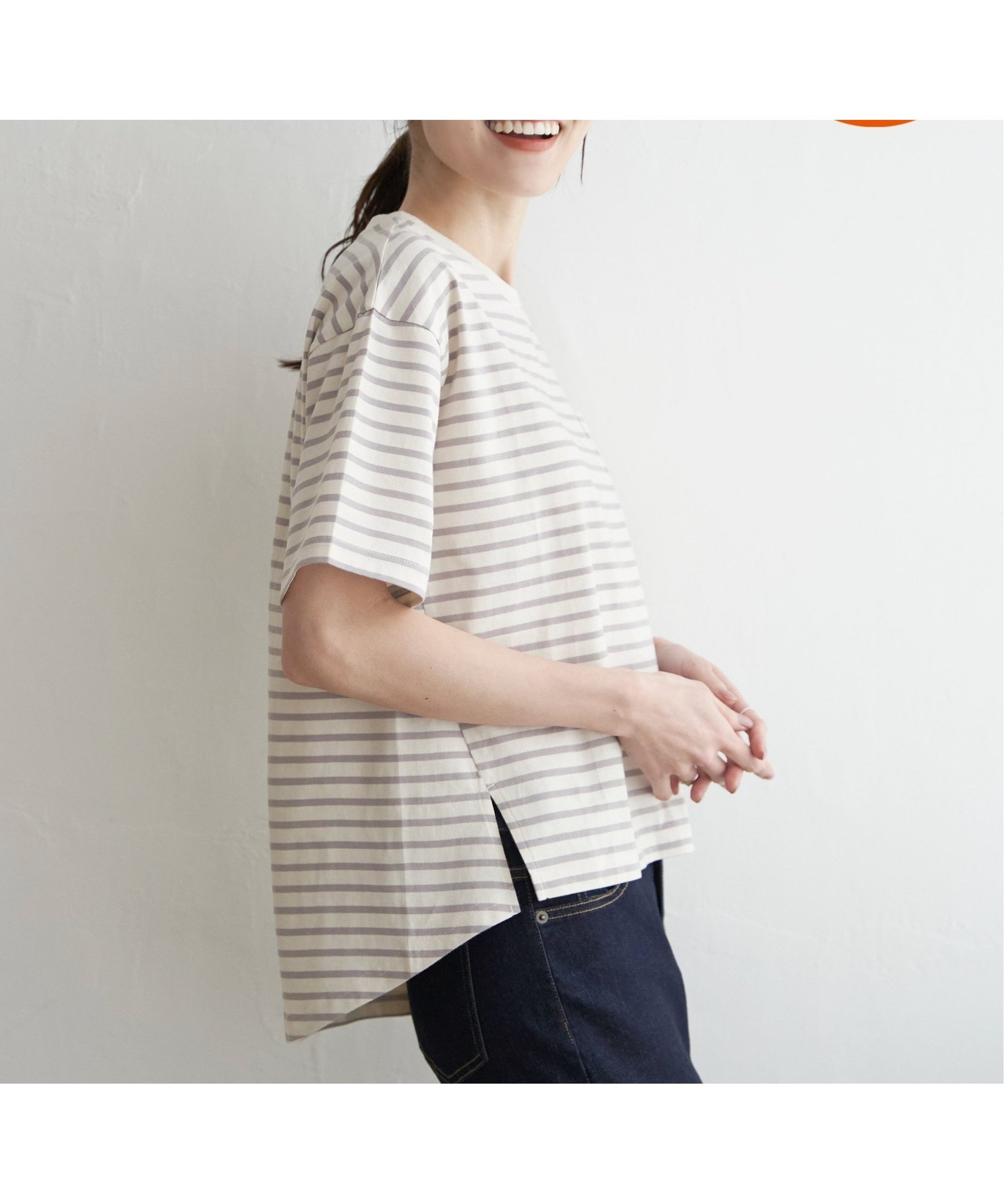 【イッカ/ikka】のコットンUSA半袖Tシャツ インテリア・キッズ・メンズ・レディースファッション・服の通販 founy(ファニー)  ファッション Fashion レディースファッション Fashion for Women トップス・カットソー Cut & Sew Tops シャツ・ブラウス・オフィスカジュアル Elegant Blouses & Button-Ups ロングTシャツ・Tシャツ Longline T-Shirts & Tees おすすめ Recommended / Our Picks カットソー Cut and Sewn Top シンプル Simple, Minimal スリット Slit, Slit Detail ポケット Pocket, Pocket Detail 半袖 Short Sleeve, Half Sleeve 夏 Summer 定番 Standard, Basic Item 無地 Plain, Solid Color グレイ|ID: prp329100004747675 ipo3291000000034329906