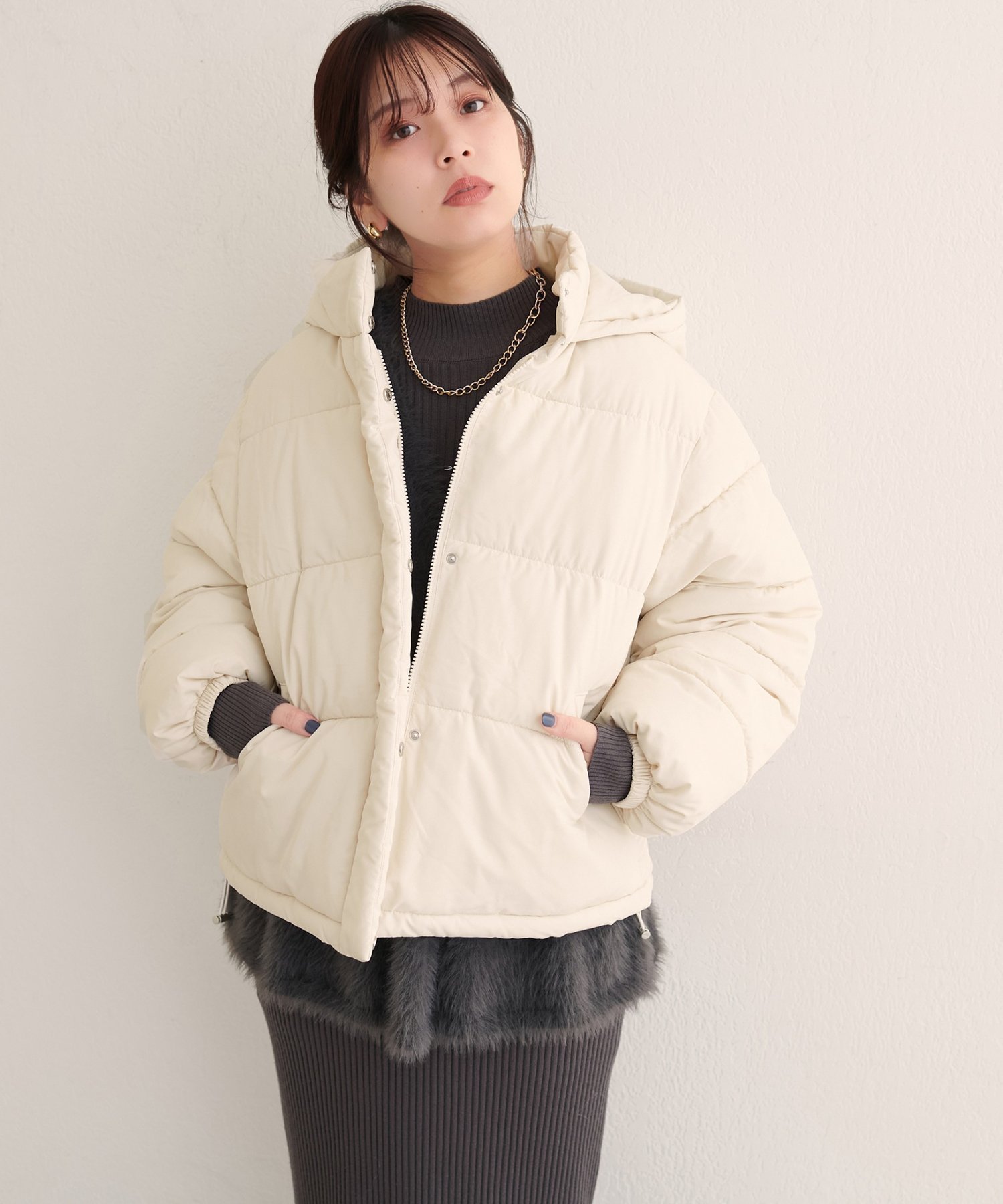 【ナチュラルクチュール/natural couture】のフード中綿ジャケット インテリア・キッズ・メンズ・レディースファッション・服の通販 founy(ファニー) 　ファッション　Fashion　レディースファッション　Fashion for Women　アウター　Coat / Outerwear Collection　レディースジャケット・軽アウター　Jackets　コンパクト　Compact, Small Size　ショート　Short, Short Length　シンプル　Simple, Minimal　ジップアップ　Zip-Up, Full Zip　ジャケット　Jacket, Outerwear　バランス　Balance, Style Balance　フェミニン　Feminine, Girly　無地　Plain, Solid Color　ロング　Long, Long-Length　再入荷　Restock / Back in Stock　おすすめ　Recommended / Our Picks　2025年　2025　2025-2026秋冬・A/W　Autumn/Winter 2025–26 AW25–26　アイボリー|ID: prp329100004747734 ipo3291000000034477047