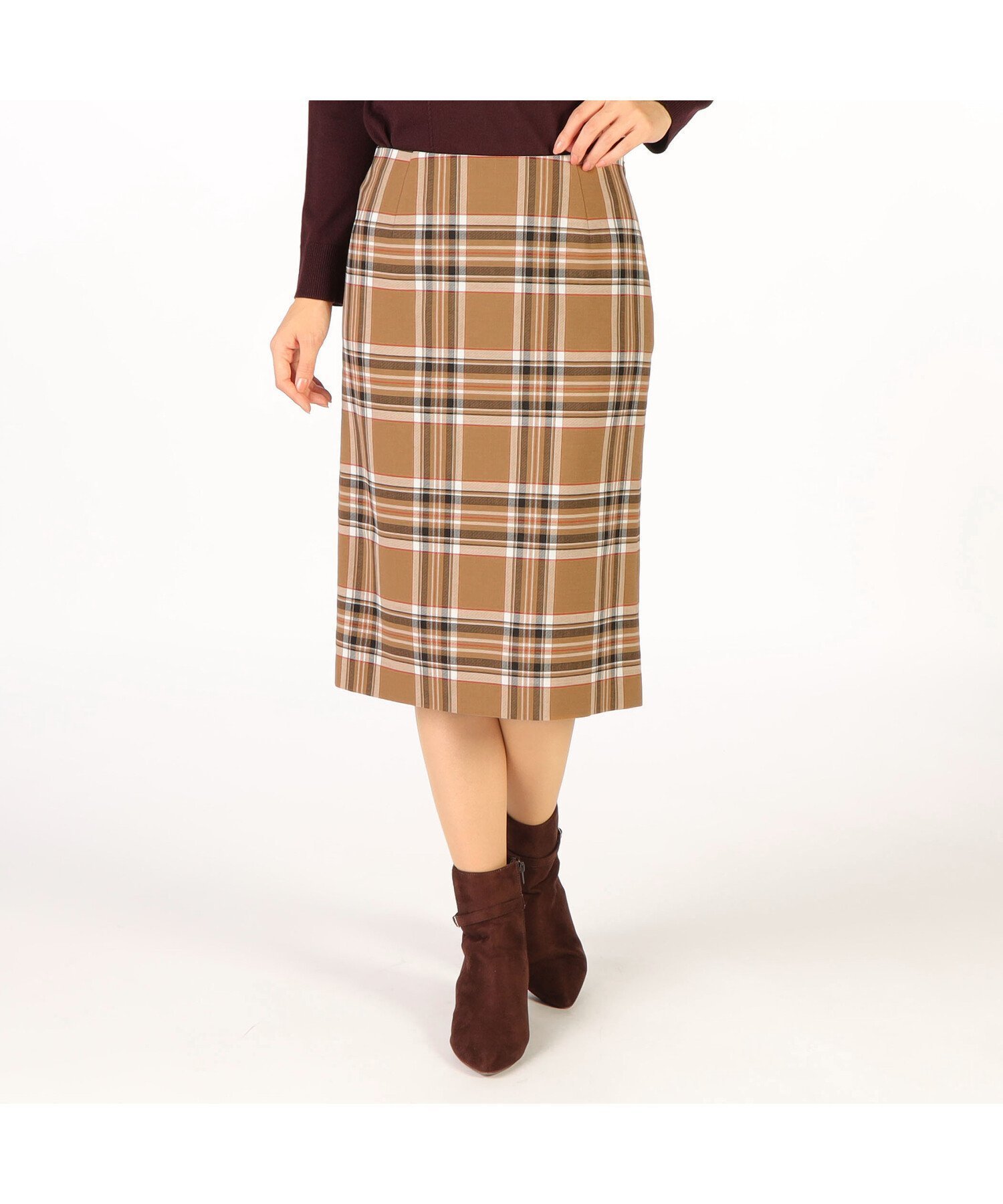 【スキャパ/SCAPA】のサイロタータンスカート インテリア・キッズ・メンズ・レディースファッション・服の通販 founy(ファニー)  ファッション Fashion レディースファッション Fashion for Women スカート Skirts エレガント 上品 Elegant シンプル Simple, Minimal スリム Slim, Slim Fit ブラウン|ID: prp329100004747767 ipo3291000000034330596