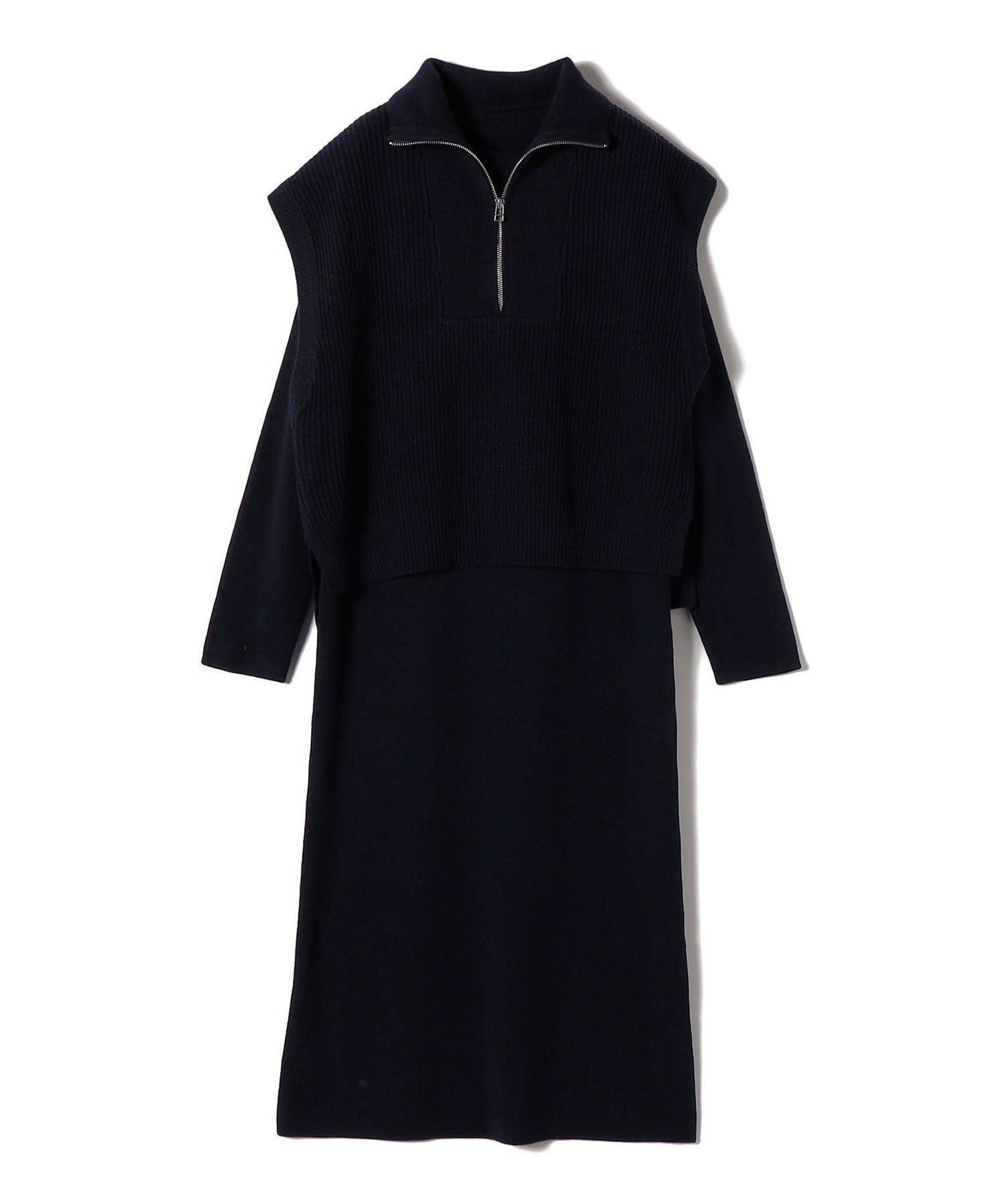【シップス フォー ウィメン/SHIPS】のSHIPS Colors 手洗い可能 ベスト * ニット ワンピース セット インテリア・キッズ・メンズ・レディースファッション・服の通販 founy(ファニー)  ファッション Fashion レディースファッション Fashion for Women アウター Coat / Outerwear Collection ワンピース Dresses ニットワンピース Knit Dresses カットソー Cut and Sewn Top タートルネック Turtleneck, High Neck デニム Denim, Jeans Material バランス Balance, Style Balance フロント Front, Front Design ベスト Vest, Waistcoat メンズ Men's, Menswear アウトレット Outlet / Clearance エレガント 上品 Elegant ビジネス 仕事 通勤 Business / Work / Commuting 2025年 2025 2025-2026秋冬・A/W Autumn/Winter 2025–26 AW25–26 ネイビー|ID: prp329100004747842 ipo3291000000034331002
