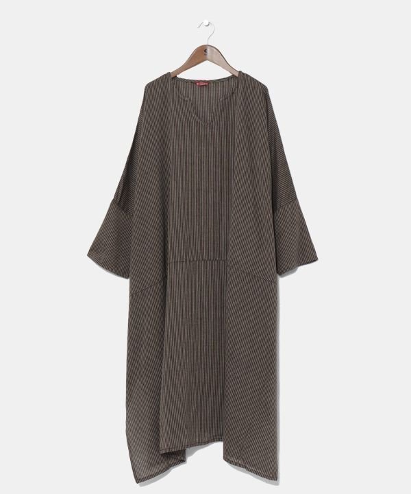 【アミナコレクション/Amina Collection】の【チャイハネ】チャキワンピース インテリア・キッズ・メンズ・レディースファッション・服の通販 founy(ファニー) ファッション Fashion レディースファッション Fashion for Women ワンピース Dresses ストライプ Stripe, Striped Pattern スリット Slit, Slit Detail ブラウン|ID: prp329100004747846 ipo3291000000034843361