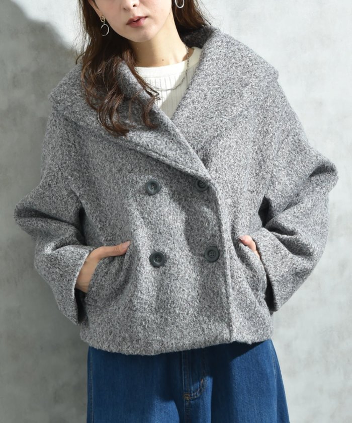 【インタープラネット/INTERPLANET】のフェイクウールリングニットショートコート インテリア・キッズ・メンズ・レディースファッション・服の通販 founy(ファニー) https://founy.com/ ファッション Fashion レディースファッション Fashion for Women アウター Coat / Outerwear Collection コート・ロングコート・ピーコート Long Coats, Peacoats & More ショート Short, Short Length シンプル Simple, Minimal ダウン Down, Puffer ベーシック Basic, Essential エレガント 上品 Elegant ビジネス 仕事 通勤 Business / Work / Commuting |ID: prp329100004747886 ipo3291000000034537675