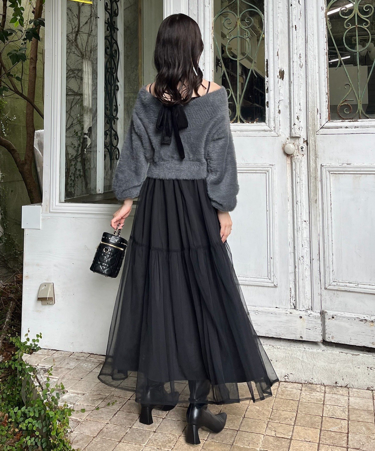 【ナイスクラップ/NICE CLAUP】の【megumi企画】後ろリボン2wayニットSETワンピ 人気、トレンドファッション・服の通販 founy(ファニー) ファッション Fashion レディースファッション Fashion for Women ワンピース Dresses ガーリー Girly, Feminine Style キャミワンピース Cami Dress, Slip Dress ギャザー Gathered, Ruffled シャーリング Shirring, Ruched ショート Short, Short Length チュール Tulip, Tulip Motif トレンド Trend, Trending Now パターン Pattern, Design Print フェザー Feather, Feather Detail フェミニン Feminine, Girly フロント Front, Front Design ベロア Velour, Soft Velvet ラップ Wrap, Wrap Design リボン Ribbon, Bow ロング Long, Long-Length ワンポイント One Point, Statement Accent 冬 Winter / This Winter おすすめ Recommended / Our Picks エレガント 上品 Elegant 2025年 2025 2025-2026秋冬・A/W Autumn/Winter 2025–26 AW25–26 other-1|ID: prp329100004747893 ipo3291000000034331292