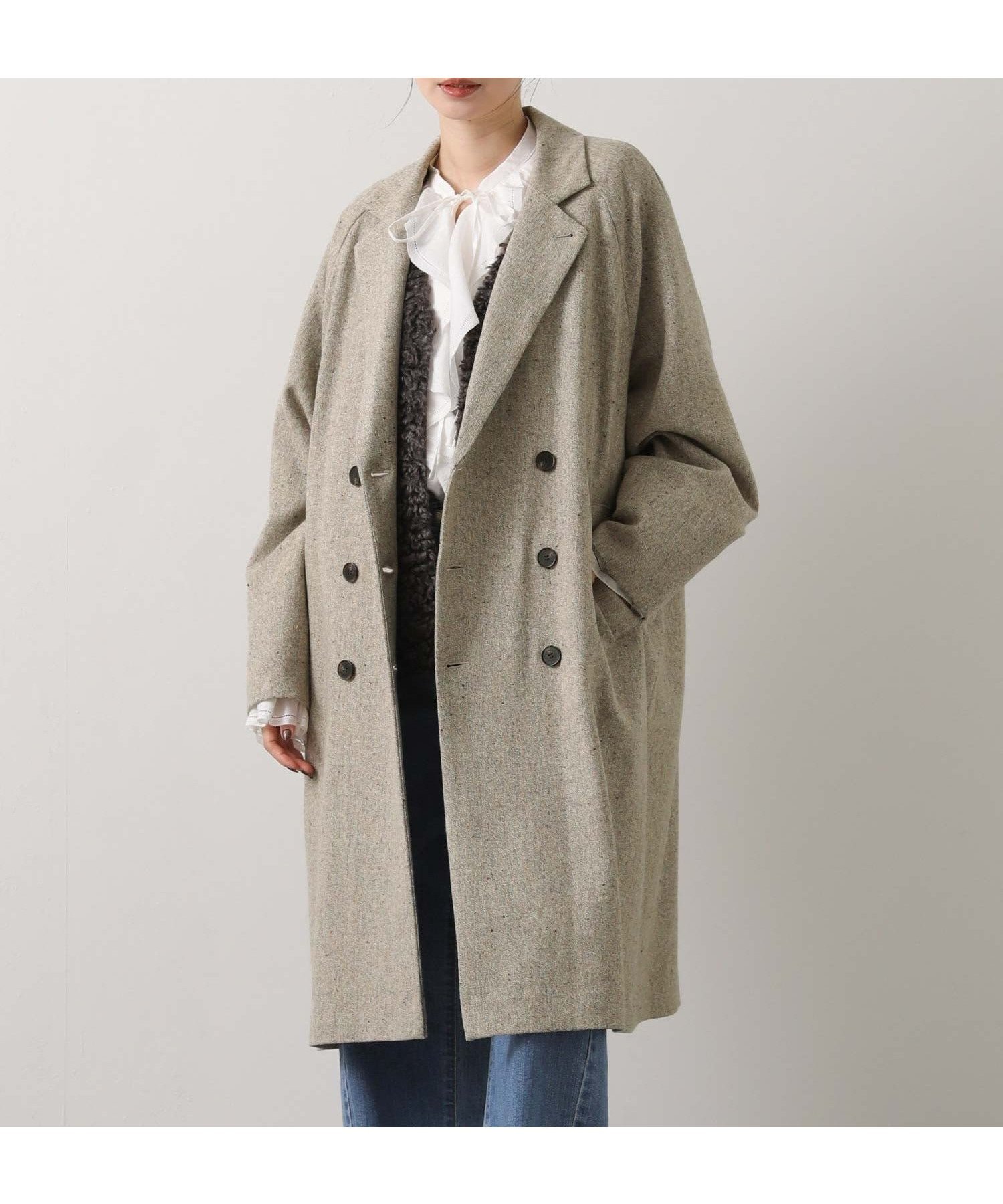 【グレディブリリアン/Gready Brilliant】のGready Brilliant/1_ツィードテーラーロング インテリア・キッズ・メンズ・レディースファッション・服の通販 founy(ファニー) ファッション Fashion レディースファッション Fashion for Women アンゴラ Angora Knitwear コスチューム Costume, Outfit ストライプ Stripe, Striped Pattern ネップ Nepp, Slub Yarn ミックス Mix, Mixed Style ロング Long, Long-Length エレガント 上品 Elegant BEI|ID: prp329100004747899 ipo3291000000034583221