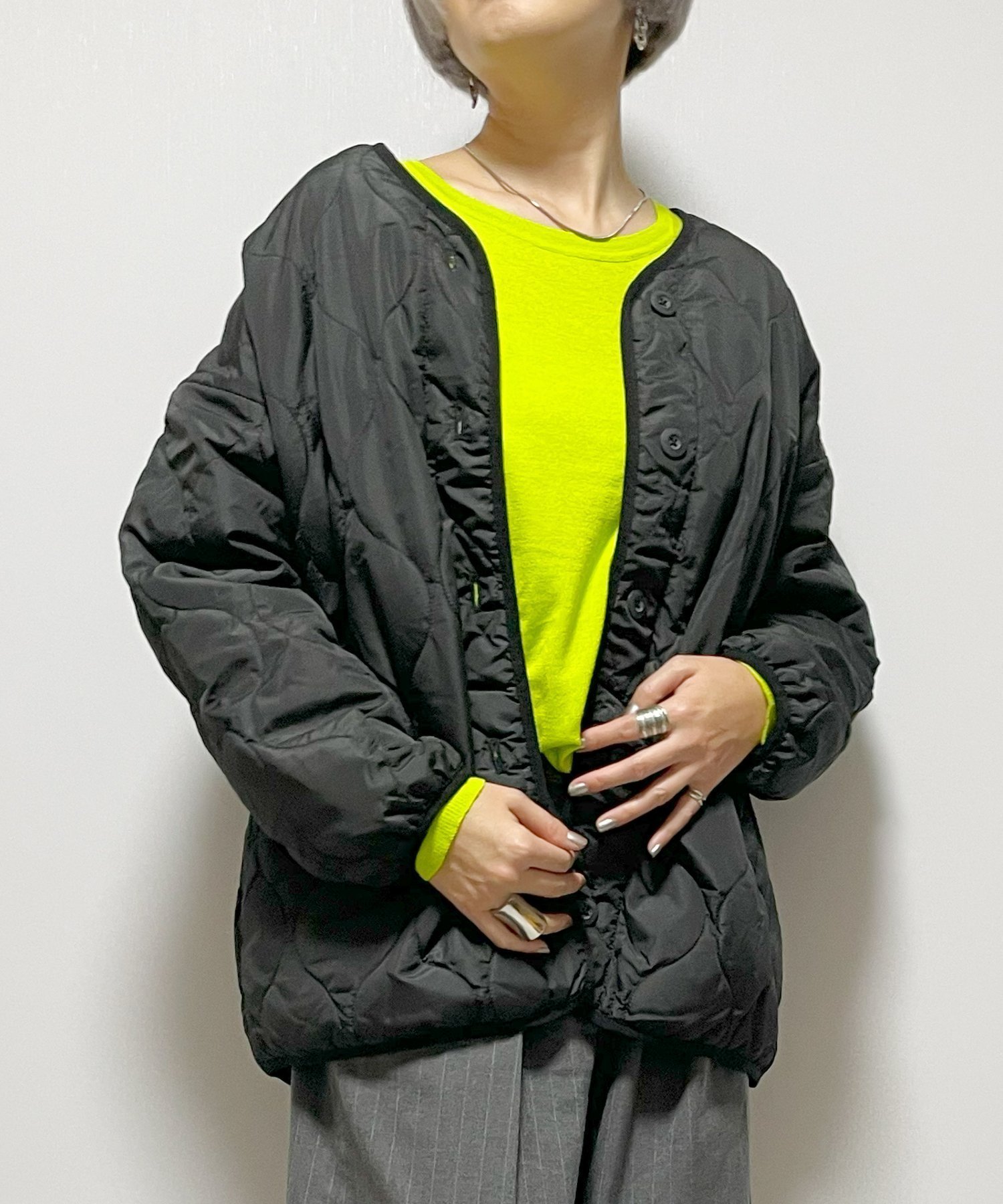 【リラクロ/relaclo】のmitis/中綿キルティングノーカラージャケット インテリア・キッズ・メンズ・レディースファッション・服の通販 founy(ファニー) 　ファッション　Fashion　レディースファッション　Fashion for Women　アウター　Coat / Outerwear Collection　レディースジャケット・軽アウター　Jackets　ノーカラージャケット / シンプル上品コーデ　Collarless Jackets　ショルダー　Shoulder, Shoulder Strap　ジャケット　Jacket, Outerwear　ドロップ　Drop Shoulder, Dropped Style　ロング　Long, Long-Length　ブラック|ID: prp329100004747926 ipo3291000000034380115