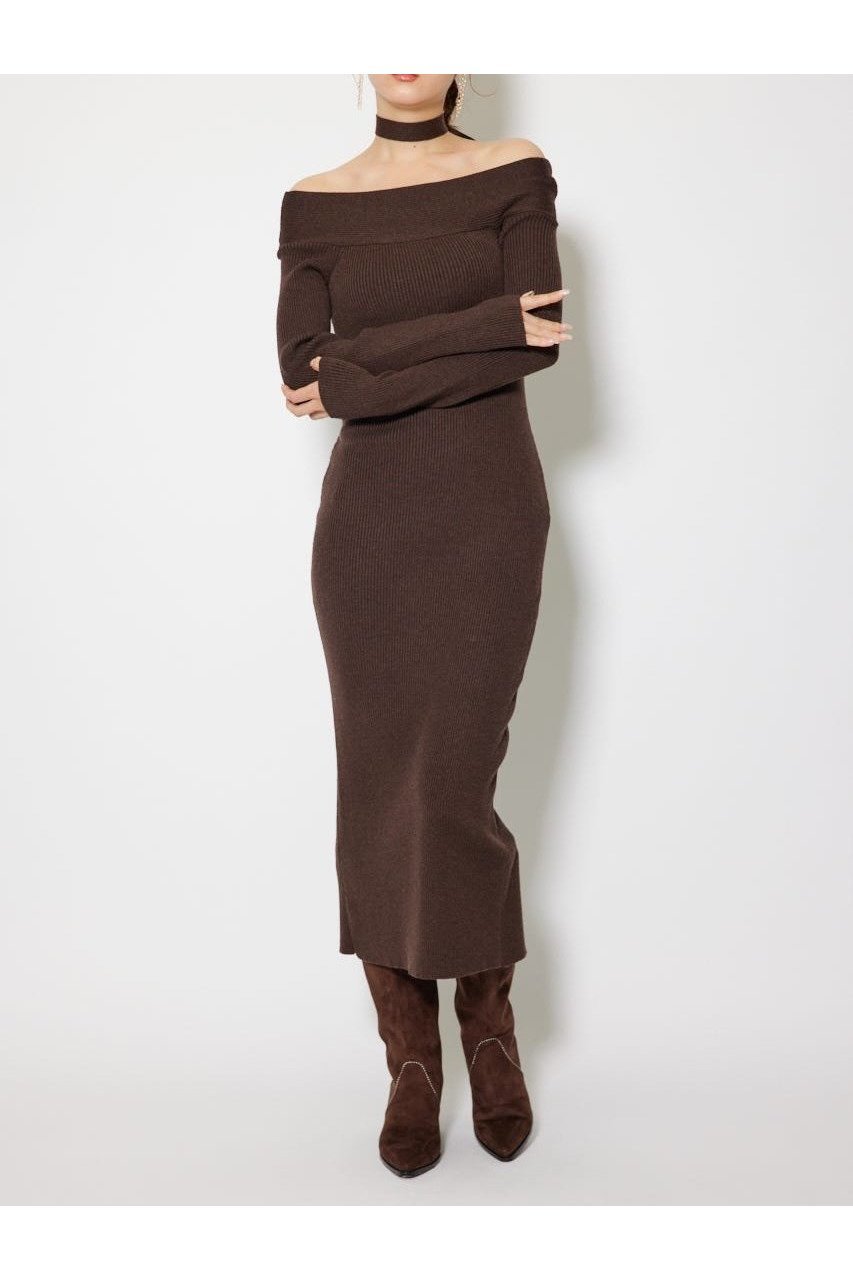 【リエンダ/rienda】のmany wayワンショルニットワンピース インテリア・キッズ・メンズ・レディースファッション・服の通販 founy(ファニー) 　ファッション　Fashion　レディースファッション　Fashion for Women　ワンピース　Dresses　ニットワンピース　Knit Dresses　ショルダー　Shoulder, Shoulder Strap　シンプル　Simple, Minimal　デコルテ　Décolleté, Neckline　トレンド　Trend, Trending Now　フィット　Fit, Slim Fit　ワンショル　One Shoulder, Asymmetrical　再入荷　Restock / Back in Stock　羽織　Haori, Light Jacket　D/BRN3|ID: prp329100004747945 ipo3291000000034632869