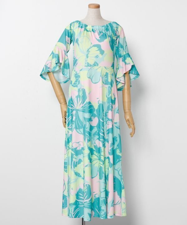 【アミナコレクション/Amina Collection】の【マウナロア】プアアロアロベルスリーブドレス インテリア・キッズ・メンズ・レディースファッション・服の通販 founy(ファニー) 　ファッション　Fashion　レディースファッション　Fashion for Women　ワンピース　Dresses　フォーマル・パーティードレス・結婚式用ドレス　Elegant & Casual Dresses　スリット　Slit, Slit Detail　スリーブ　Sleeve, Long Sleeve / Short Sleeve　トレンド　Trend, Trending Now　ビビッド　Vivid, Bright Tone　ミックス　Mix, Mixed Style　ワーク　Workwear, Utility Style　ライム|ID: prp329100004747949 ipo3291000000035122180