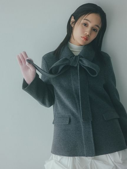 【スナイデル/SNIDEL】のリバーステンカラージャケット インテリア・キッズ・メンズ・レディースファッション・服の通販 founy(ファニー) 　ファッション　Fashion　レディースファッション　Fashion for Women　アウター　Coat / Outerwear Collection　レディースジャケット・軽アウター　Jackets　ウェーブ　Wavy Pattern　クラシカル　Classical, Vintage-Inspired　今季　This Season, Current Season　ショート　Short, Short Length　ストレート　Straight, Straight Cut　スマート　Smart, Elegant　トレンド　Trend, Trending Now　バランス　Balance, Style Balance　ビッグ　Big, Oversized　ボトム　Bottoms, Lower Wear　ポケット　Pocket, Pocket Detail　ミニスカート　Mini Skirt, Short Skirt　リボン　Ribbon, Bow　おすすめ　Recommended / Our Picks　GRY[006]|ID: prp329100004747956 ipo3291000000034331884