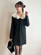 【リリーブラウン/Lily Brown】のラッフルカラー付きミニワンピース 人気、トレンドファッション・服の通販 founy(ファニー) ファッション Fashion レディースファッション Fashion for Women ワンピース Dresses クラシカル Classical, Vintage-Inspired シェイプ Shape, Slim Fit シンプル Simple, Minimal スマート Smart, Elegant ベルベット Velvet, Velvety ラッフル Ruffle, Frill リボン Ribbon, Bow エレガント 上品 Elegant thumbnail BLK[009]|ID: prp329100004747988 ipo3291000000034332072