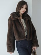 【スナイデル/SNIDEL】のステンカラーショートファーコートジャケット BRW[058]|ID:prp329100004748002