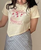 【ナルミヤ オンライン/NARUMIYA ONLINE】のケーキモチーフ半袖Tシャツ【韓国ファッション】 クリーム|ID: prp329100004748037 ipo3291000000034332402