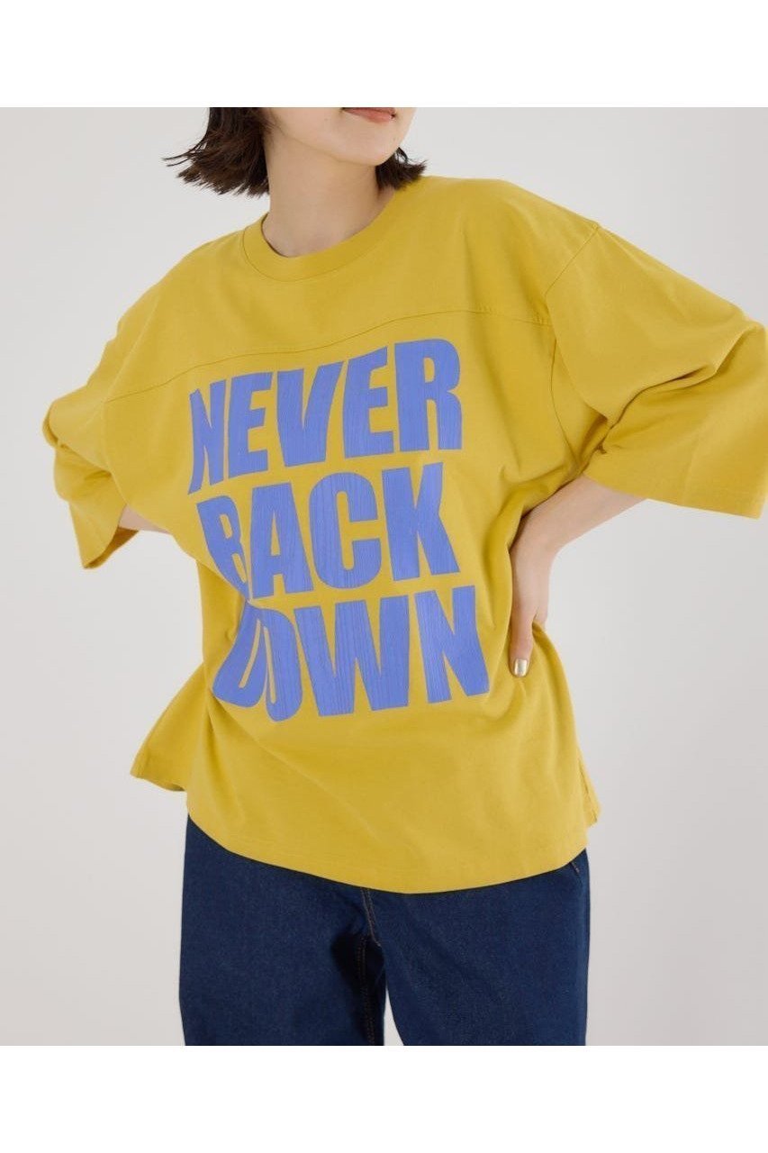 【ロデオクラウンズワイドボウル/RODEO CROWNS WIDE BOWL】のメッセージ5分袖Tシャツ インテリア・キッズ・メンズ・レディースファッション・服の通販 founy(ファニー)  ファッション Fashion レディースファッション Fashion for Women トップス・カットソー Cut & Sew Tops シャツ・ブラウス・オフィスカジュアル Elegant Blouses & Button-Ups ロングTシャツ・Tシャツ Longline T-Shirts & Tees おすすめ Recommended / Our Picks カーゴパンツ Cargo Pants, Utility Pants デニム Denim, Jeans Material フロント Front, Front Design プリント Print, Printed Pattern ヨーク Yoke, Yoke Design ワイド Wide, Wide Fit 夏 Summer YEL|ID: prp329100004748065 ipo3291000000034332569