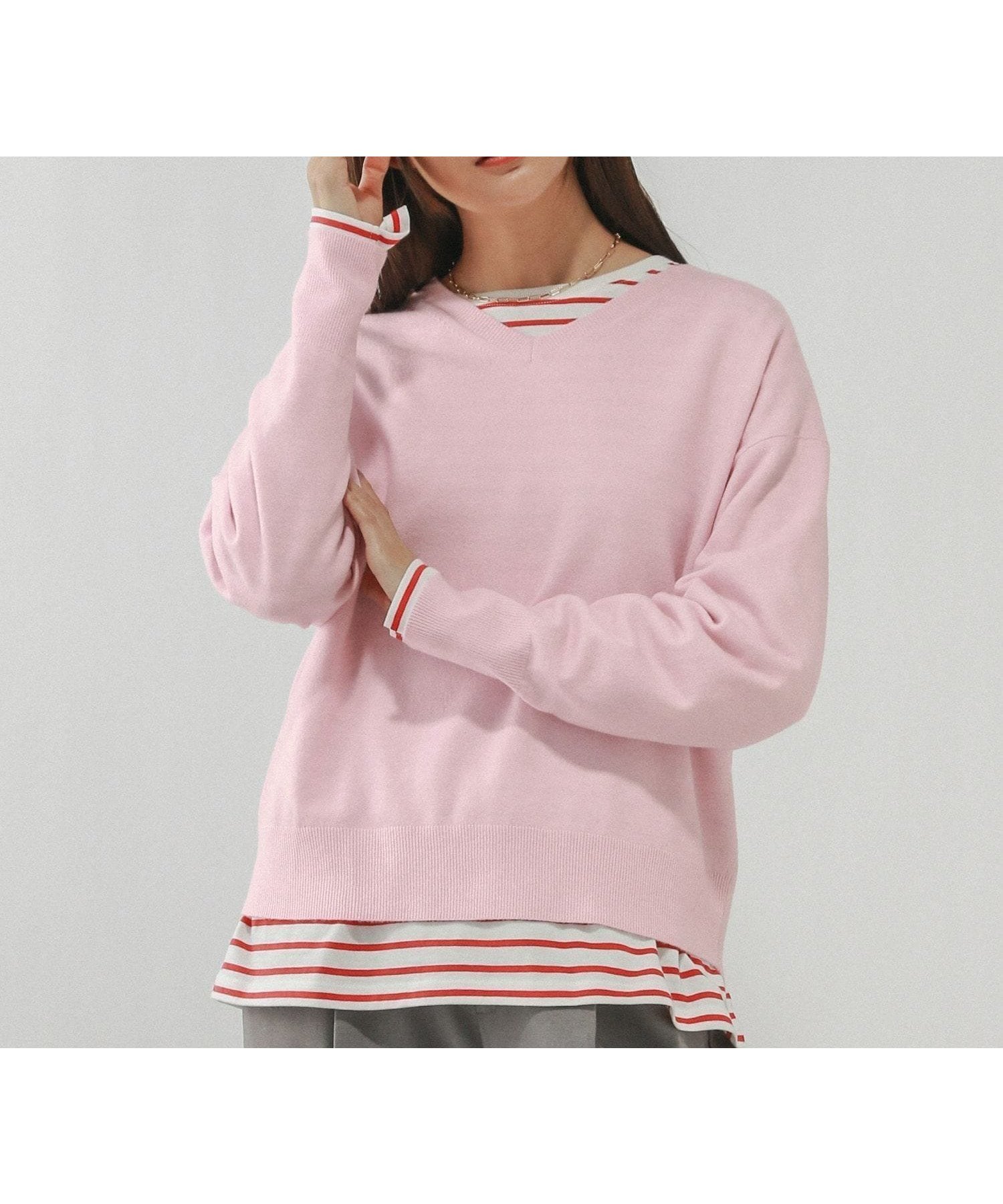 【グローバルワーク/GLOBAL WORK】のふわふわHugmeVネックプルオーバー/581170 インテリア・キッズ・メンズ・レディースファッション・服の通販 founy(ファニー) 　ファッション　Fashion　レディースファッション　Fashion for Women　トップス・カットソー　Cut & Sew Tops　カジュアルプルオーバー・ニットトップス　Pullovers & Knit Tops / Casual Pullovers　Vネックトップス　V-Neck Tops / V-Cut Neckline Shirts　ライトピンク22|ID: prp329100004748123 ipo3291000000036069946