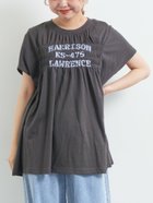 【サマンサモスモス/Samansa Mos2】の接触冷感 シャーリングロゴプリントTシャツ チャコールグレー|ID: prp329100004748145 ipo3291000000034333252
