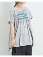 【サマンサモスモス/Samansa Mos2】の接触冷感 シャーリングロゴプリントTシャツ グレー|ID: prp329100004748145 ipo3291000000034333253