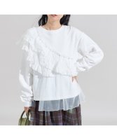 【フリークスストア/FREAK'S STORE】のフリルチュール ドッキングスウェット 25AW 人気、トレンドファッション・服の通販 founy(ファニー) ファッション Fashion レディースファッション Fashion for Women トップス・カットソー Cut & Sew Tops レディースパーカー・カジュアルフーディー Casual Hoodies & Sweatshirts スウェット・クルーネックトップス Sweatshirts & Crewnecks / Relaxed Fit Sweat Tops 2025年 2025 2025-2026秋冬・A/W Autumn/Winter 2025–26 AW25–26 冬 Winter / This Winter アシンメトリー Asymmetrical Style スウェット / スエット Sweatshirt, Sweatwear チュール Tulip, Tulip Motif フェミニン Feminine, Girly フリル Frill, Ruffle ロング Long, Long-Length A/W・秋冬 Autumn/Winter |ID:prp329100004748184