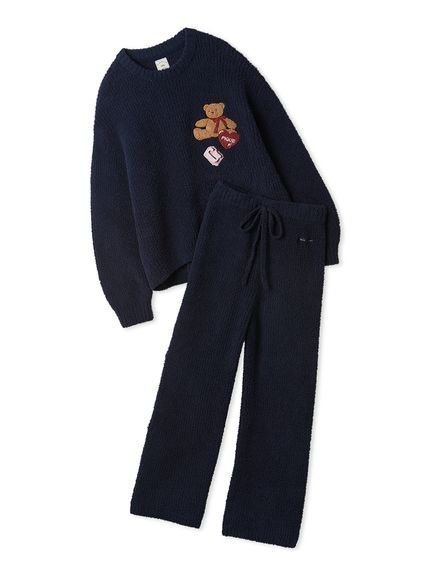 【ジェラート ピケ/gelato pique】の【ONLINE限定】ベビモコベアさがらプルオーバー ロングパンツセット インテリア・キッズ・メンズ・レディースファッション・服の通販 founy(ファニー) 　ファッション　Fashion　レディースファッション　Fashion for Women　パンツ　Pants & Trousers　畦　Ribbed Knit　クッション　Cushion, Throw Pillow　ストレート　Straight, Straight Cut　スマート　Smart, Elegant　セットアップ　Set-Up, Coordinated Outfit　雑誌　Magazine, Fashion Magazine　ポケット　Pocket, Pocket Detail　ロング　Long, Long-Length　おすすめ　Recommended / Our Picks　ギフト プレゼント　Gift / Present　NVY[089]|ID: prp329100004748199 ipo3291000000034333642