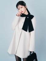 【リリーブラウン/Lily Brown】の【WEB限定カラー】 L.B CANDY STOCK Aラインビジューリボンコート 人気、トレンドファッション・服の通販 founy(ファニー) ファッション Fashion レディースファッション Fashion for Women アウター Coat / Outerwear Collection コート・ロングコート・ピーコート Long Coats, Peacoats & More エレガント 上品 Elegant スマート Smart, Elegant ダウン Down, Puffer ビジュー Bijou, Jewel-like Accent ミックス Mix, Mixed Style リボン Ribbon, Bow |ID:prp329100004748219