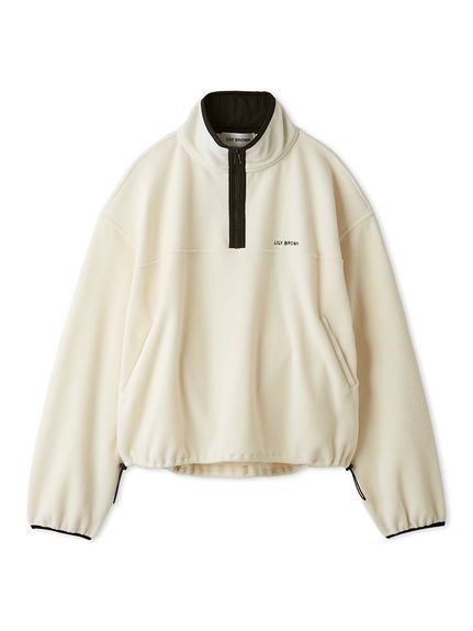 【リリーブラウン/Lily Brown】のハーフジップロゴ刺繍フリーストップス インテリア・キッズ・メンズ・レディースファッション・服の通販 founy(ファニー) 　ファッション　Fashion　レディースファッション　Fashion for Women　トップス・カットソー　Cut & Sew Tops　シンプル　Simple, Minimal　スマート　Smart, Elegant　トレンド　Trend, Trending Now　ロング　Long, Long-Length　今季　This Season, Current Season　IVR[003]|ID: prp329100004748242 ipo3291000000034447947