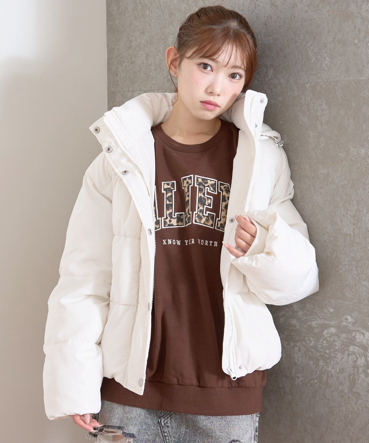 【ナルミヤ オンライン/NARUMIYA ONELINE / KIDS】のパフィブルゾン インテリア・キッズ・メンズ・レディースファッション・服の通販 founy(ファニー) 　ファッション　Fashion　キッズファッション　Fashion for Kids　アウトドア　Outdoor Clothing　ブルゾン　Blouson, Bomber Jacket　ポケット　Pocket, Pocket Detail　オフ ホワイト|ID: prp329100004748264 ipo3291000000034702480