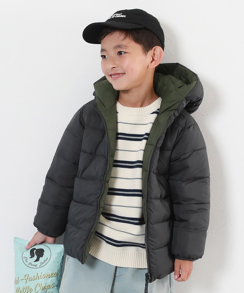 【デビロック/devirock / KIDS】の洗える ファイバーダウン リバーシブル ふっくら ジャケット ダウンジャケット 25AW インテリア・キッズ・メンズ・レディースファッション・服の通販 founy(ファニー) 　ファッション　Fashion　キッズファッション　Fashion for Kids　洗える　Machine Washable　シンプル　Simple, Minimal　ジャケット　Jacket, Outerwear　タフタ　Taffeta, Structured Fabric　ダウン　Down, Puffer　ベビー　Baby, Babywear　リバーシブル　Reversible, Two-Sided　冬　Winter / This Winter　2025年　2025　2025-2026秋冬・A/W　Autumn/Winter 2025–26 AW25–26　スミクロ|ID: prp329100004748290 ipo3291000000034683223