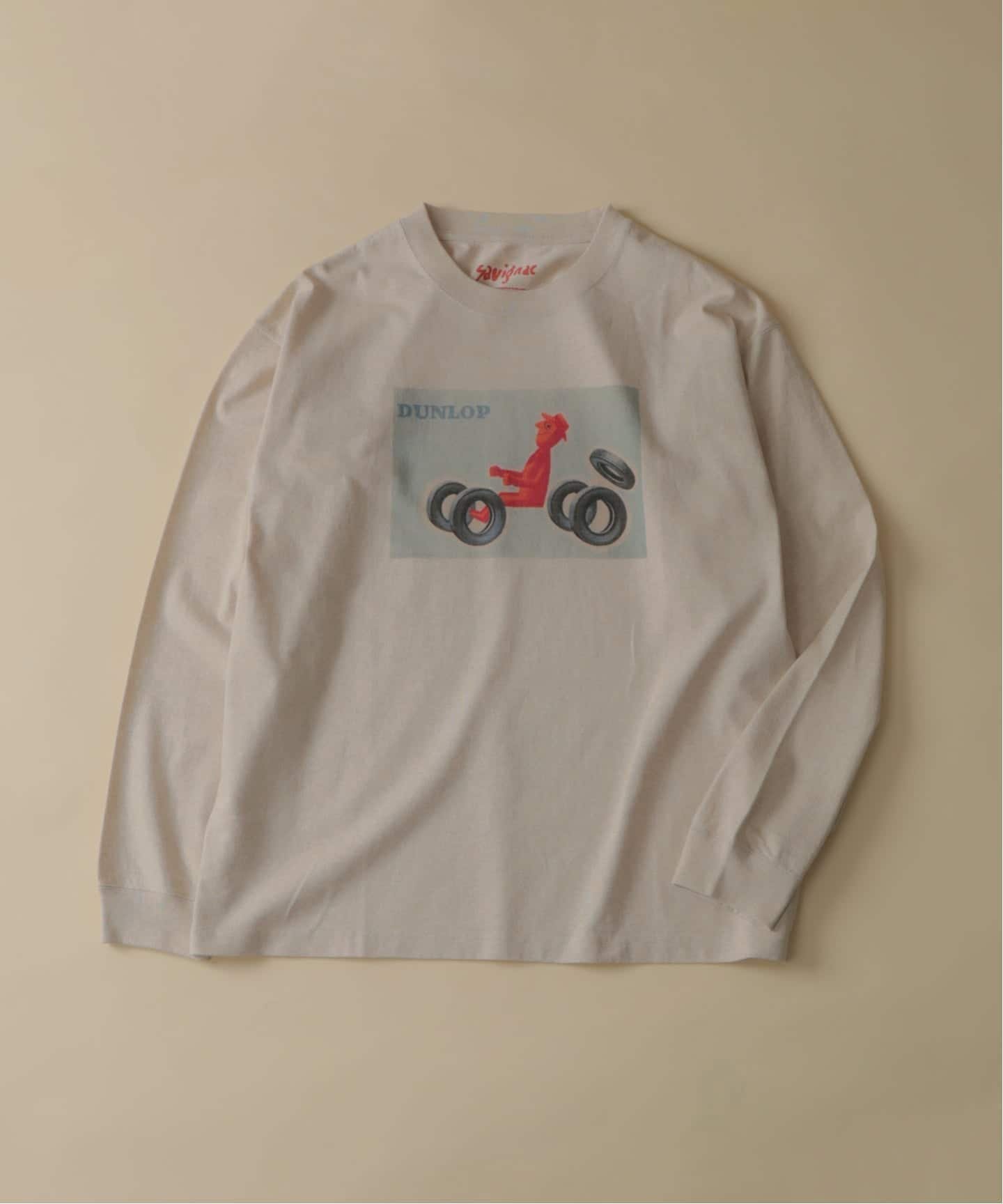 【エディフィス/EDIFICE】のSAVIGNAC (サヴィニャック) 別注 French Company プリント ロングスリーブ Tシャツ インテリア・キッズ・メンズ・レディースファッション・服の通販 founy(ファニー) 　ファッション　Fashion　レディースファッション　Fashion for Women　トップス・カットソー　Cut & Sew Tops　シャツ・ブラウス・オフィスカジュアル　Elegant Blouses & Button-Ups　ロングTシャツ・Tシャツ　Longline T-Shirts & Tees　シンプル　Simple, Minimal　スリーブ　Sleeve, Long Sleeve / Short Sleeve　フランス　France, French　プリント　Print, Printed Pattern　別注　Limited Edition, Custom Order　モチーフ　Motif, Design Theme　ロング　Long, Long-Length　ワーク　Workwear, Utility Style　おすすめ　Recommended / Our Picks　2025年　2025　2025-2026秋冬・A/W　Autumn/Winter 2025–26 AW25–26　ナチュラル|ID: prp329100004748344 ipo3291000000035238709