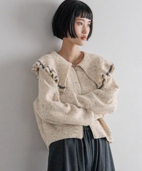 【ローリーズファーム/LOWRYS FARM】のフリルZIPカーディガン 人気、トレンドファッション・服の通販 founy(ファニー) ファッション Fashion レディースファッション Fashion for Women トップス・カットソー Cut & Sew Tops カーディガン・羽織り Layered Style Cardigans おすすめ Recommended / Our Picks カーディガン Cardigan, Knitwear コンパクト Compact, Small Size フリル Frill, Ruffle ボトム Bottoms, Lower Wear |ID:prp329100004748809