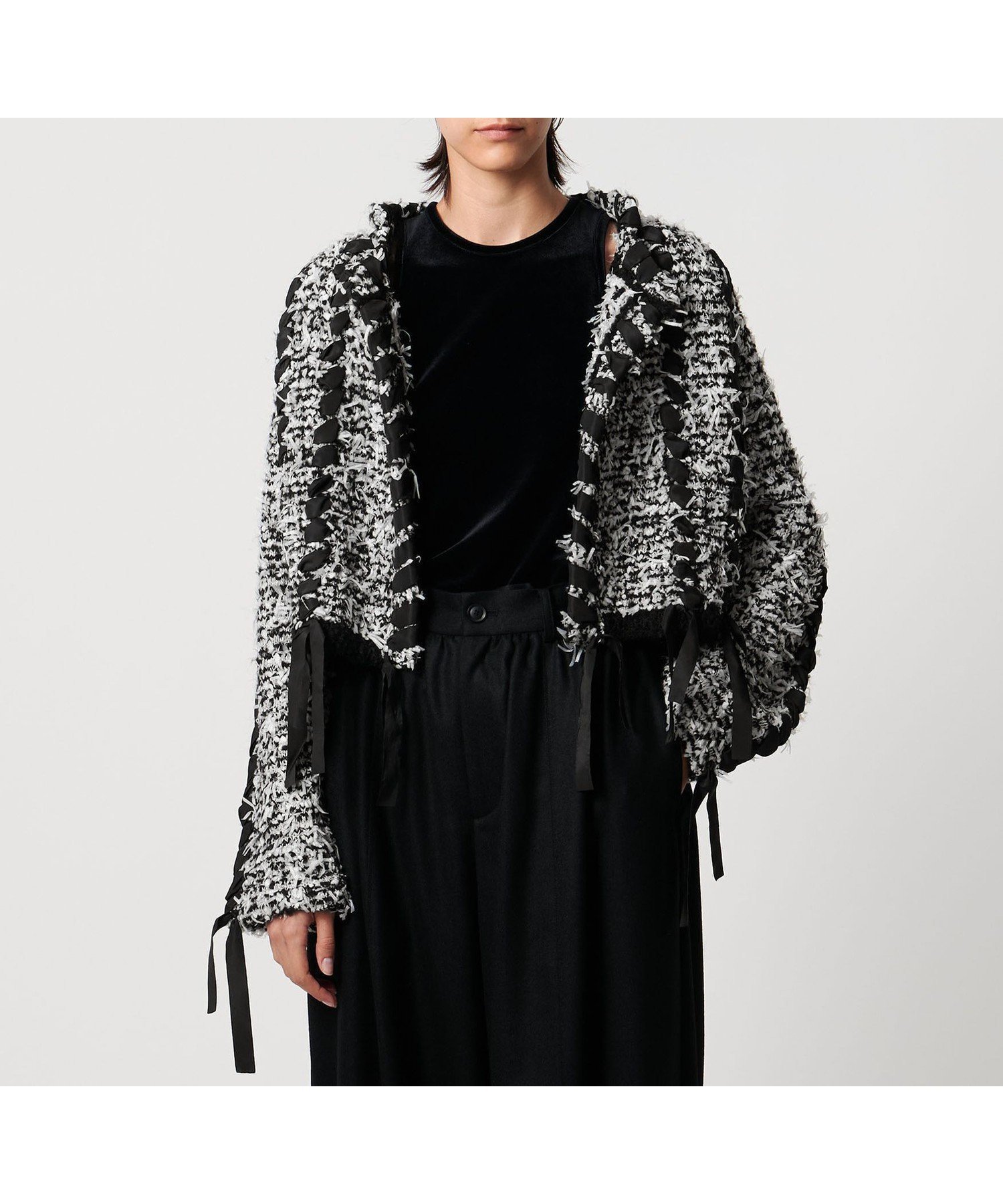 【ユナイテッドアローズ/UNITED ARROWS】のAEWEN MATOPH ツイードライクニットジャケット 人気、トレンドファッション・服の通販 founy(ファニー) 　ファッション　Fashion　レディースファッション　Fashion for Women　アウター　Coat / Outerwear Collection　レディースジャケット・軽アウター　Jackets　イレギュラー　Irregular Design　カーディガン　Cardigan, Knitwear　ジャケット　Jacket, Outerwear　フリンジ　Fringe, Tassel　ポケット　Pocket, Pocket Detail　リボン　Ribbon, Bow　ワイド　Wide, Wide Fit　 other-1|ID: prp329100004748817 ipo3291000000035196328