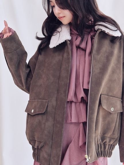 【スナイデル/SNIDEL】のマルチファブリックボアカラーブルゾン インテリア・キッズ・メンズ・レディースファッション・服の通販 founy(ファニー) 　ファッション　Fashion　レディースファッション　Fashion for Women　アウター　Coat / Outerwear Collection　ブルゾンジャケット・スポーティアウター　Blouson Jackets　ヴィンテージ　Vintage Style　キルティング　Quilted, Quilting　今季　This Season, Current Season　シフォン　Chiffon, Lightweight Fabric　ジップ　Zip, Zipper　ジャケット　Jacket, Outerwear　スタイリッシュ　Stylish, Fashionable　スマート　Smart, Elegant　フラップ　Flap, Flap Pocket　フロント　Front, Front Design　ポケット　Pocket, Pocket Detail　ミックス　Mix, Mixed Style　ミニスカート　Mini Skirt, Short Skirt　ロング　Long, Long-Length　おすすめ　Recommended / Our Picks　BRW[058]|ID: prp329100004748823 ipo3291000000034338940