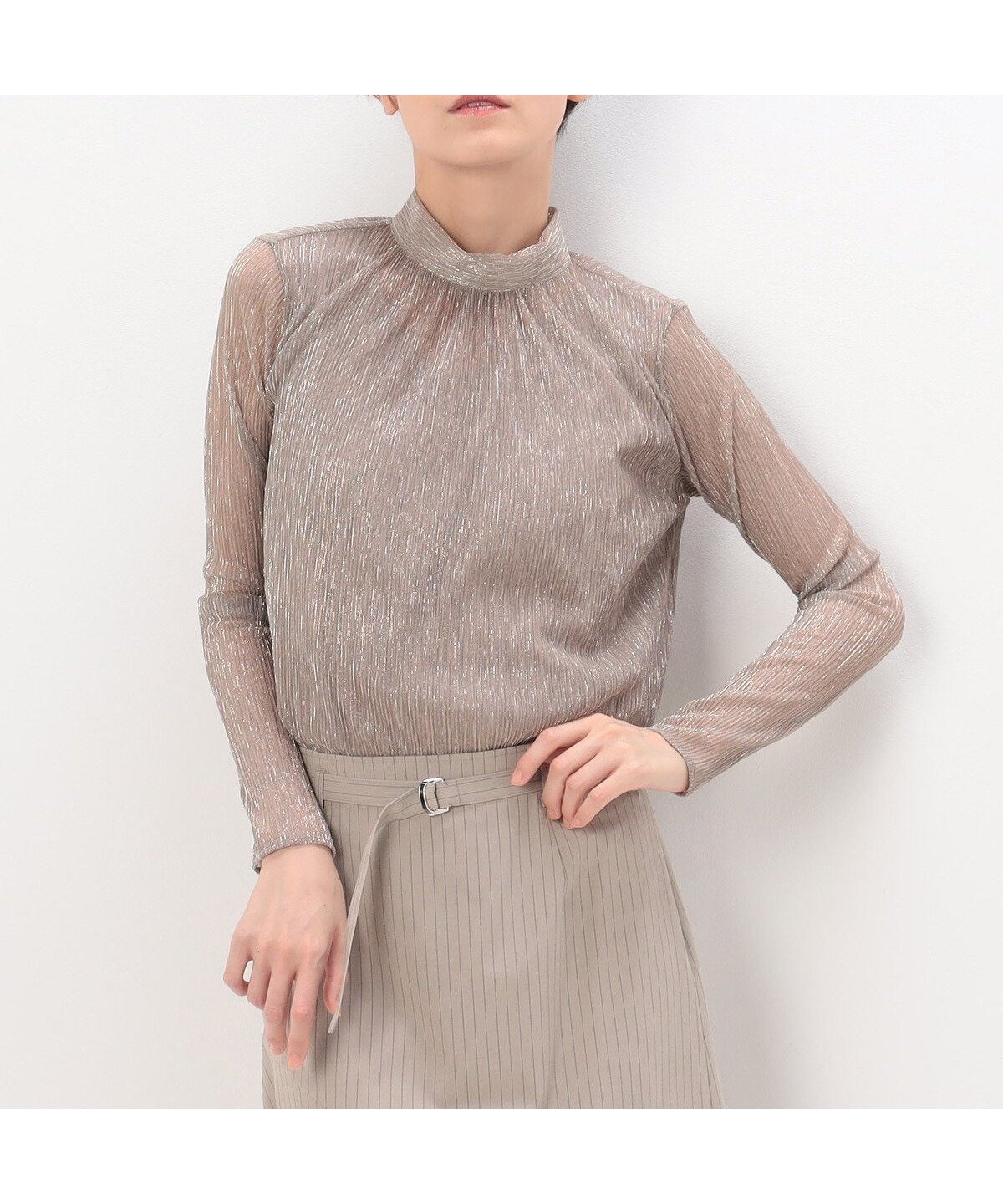 【コムサ/COMME CA】のラメジャージー スキンTシャツ インテリア・キッズ・メンズ・レディースファッション・服の通販 founy(ファニー) 　ファッション　Fashion　レディースファッション　Fashion for Women　トップス・カットソー　Cut & Sew Tops　シャツ・ブラウス・オフィスカジュアル　Elegant Blouses & Button-Ups　ロングTシャツ・Tシャツ　Longline T-Shirts & Tees　インナー　Innerwear　エアリー　Airy Texture　エレガント 上品　Elegant　ギャザー　Gathered, Ruffled　タンク　Tank Top, Sleeveless Top　リラックス　Relax, Relaxed Fit　15:ピンクゴールド|ID: prp329100004748912 ipo3291000000034339535