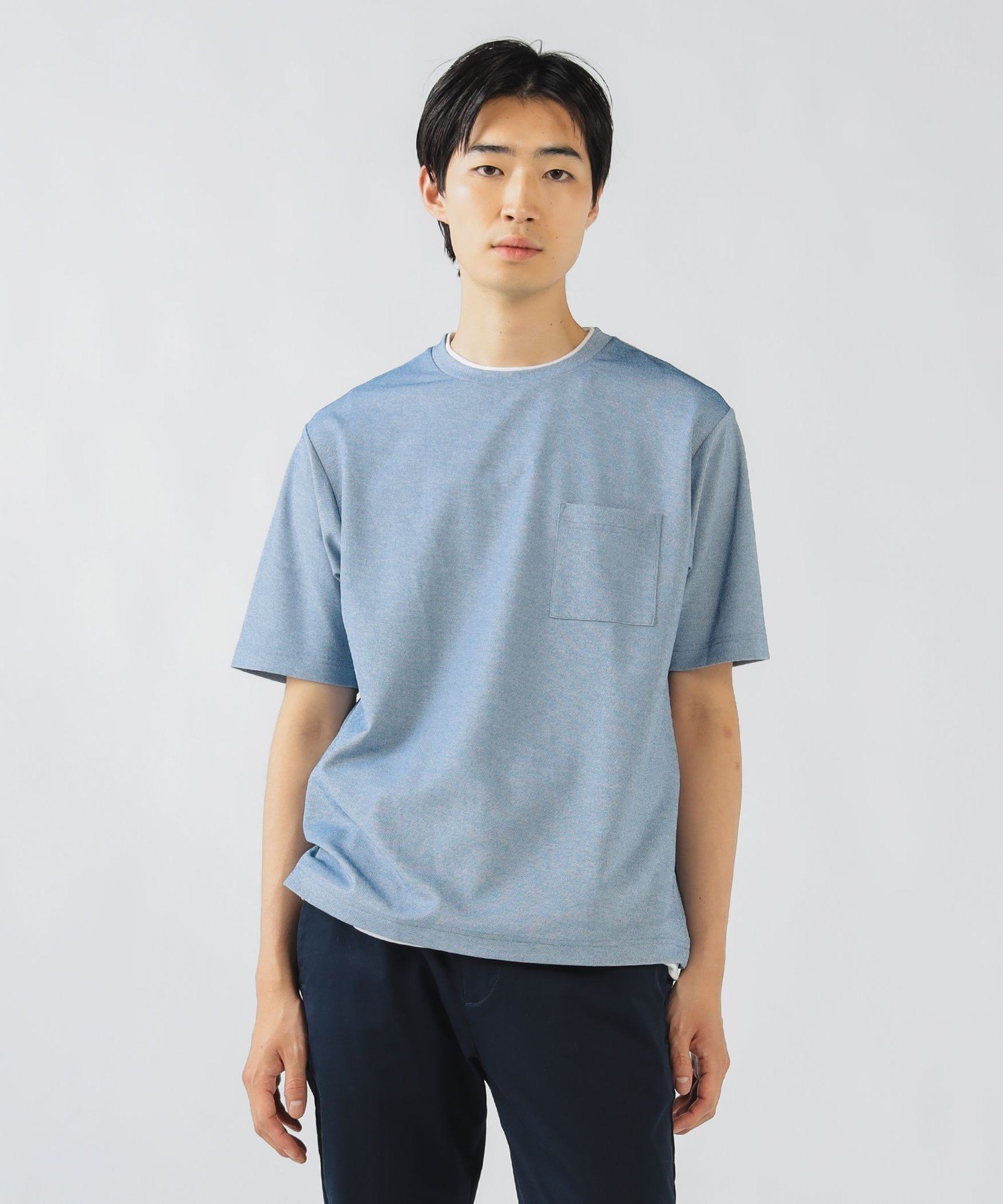 【ビームス ハート/BEAMS HEART】の鹿の子 フェイクレイヤー Tシャツ(アンチピリング・吸水速乾) インテリア・キッズ・メンズ・レディースファッション・服の通販 founy(ファニー)  ファッション Fashion レディースファッション Fashion for Women トップス・カットソー Cut & Sew Tops シャツ・ブラウス・オフィスカジュアル Elegant Blouses & Button-Ups ロングTシャツ・Tシャツ Longline T-Shirts & Tees おすすめ Recommended / Our Picks インディゴ Indigo Denim インナー Innerwear カーディガン Cardigan, Knitwear ショート Short, Short Length ジャケット Jacket, Outerwear フィット Fit, Slim Fit メランジ Melange, Mixed Yarn リラックス Relax, Relaxed Fit ワイド Wide, Wide Fit 吸水 Absorbent, Quick-Dry 鹿の子 Piqué, Kanoko Fabric LT.BLUE|ID: prp329100004748920 ipo3291000000034339613