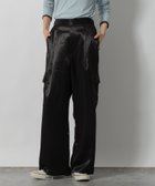 【ラコレ/LAKOLE】のサテンカーゴパンツ ブラック|ID: prp329100004748930 ipo3291000000034498014