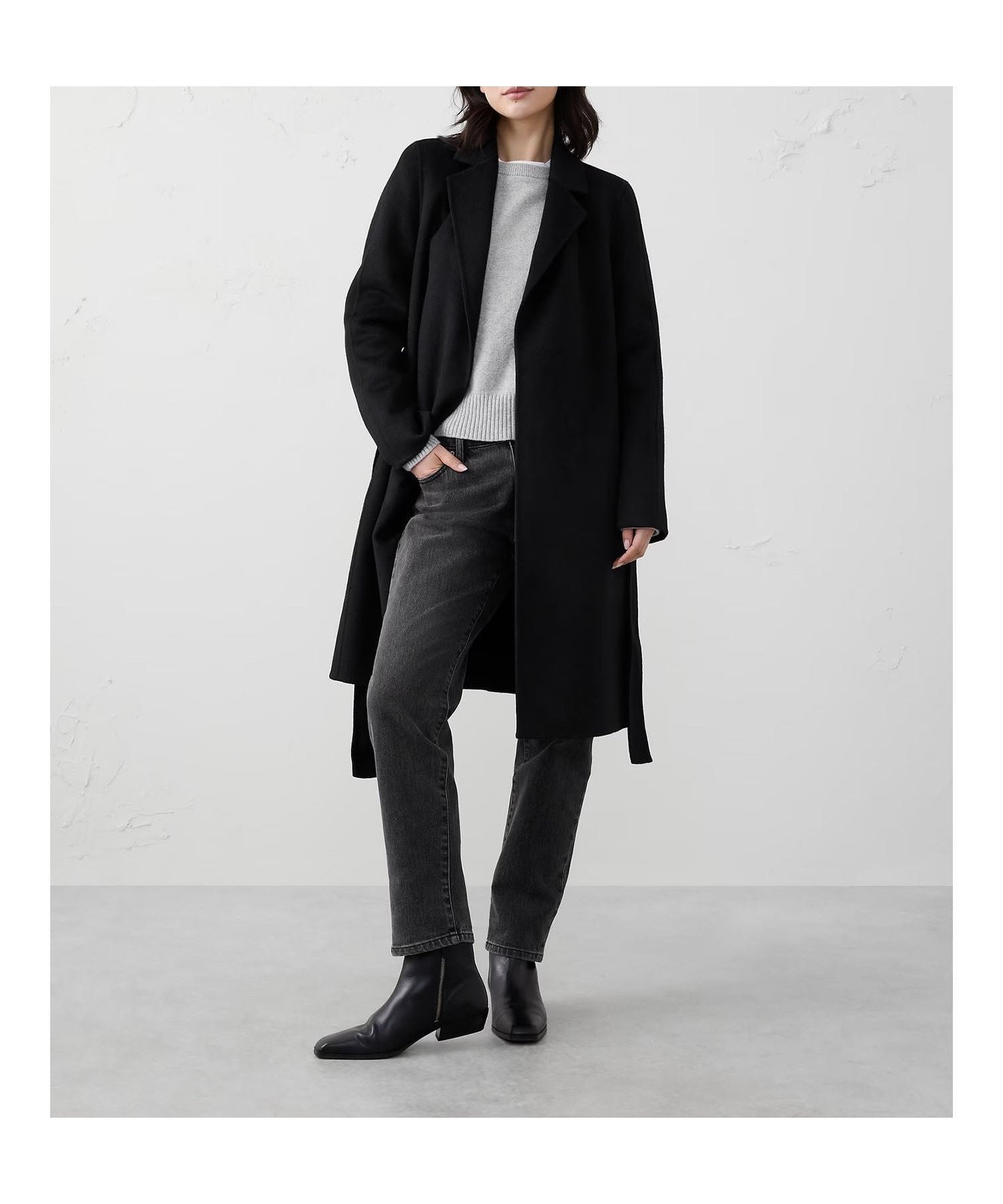 【バナナリパブリック ファクトリーストア/BANANA REPUBLIC FACTORY STORE】のBANANA REPUBLIC FACTORY STORE ダブルフェイスタイウエストコート インテリア・キッズ・メンズ・レディースファッション・服の通販 founy(ファニー) 　ファッション　Fashion　レディースファッション　Fashion for Women　アウター　Coat / Outerwear Collection　コート・ロングコート・ピーコート　Long Coats, Peacoats & More　エレガント 上品　Elegant　定番　Standard, Basic Item　BR_BLACK|ID: prp329100004748959 ipo3291000000034339896