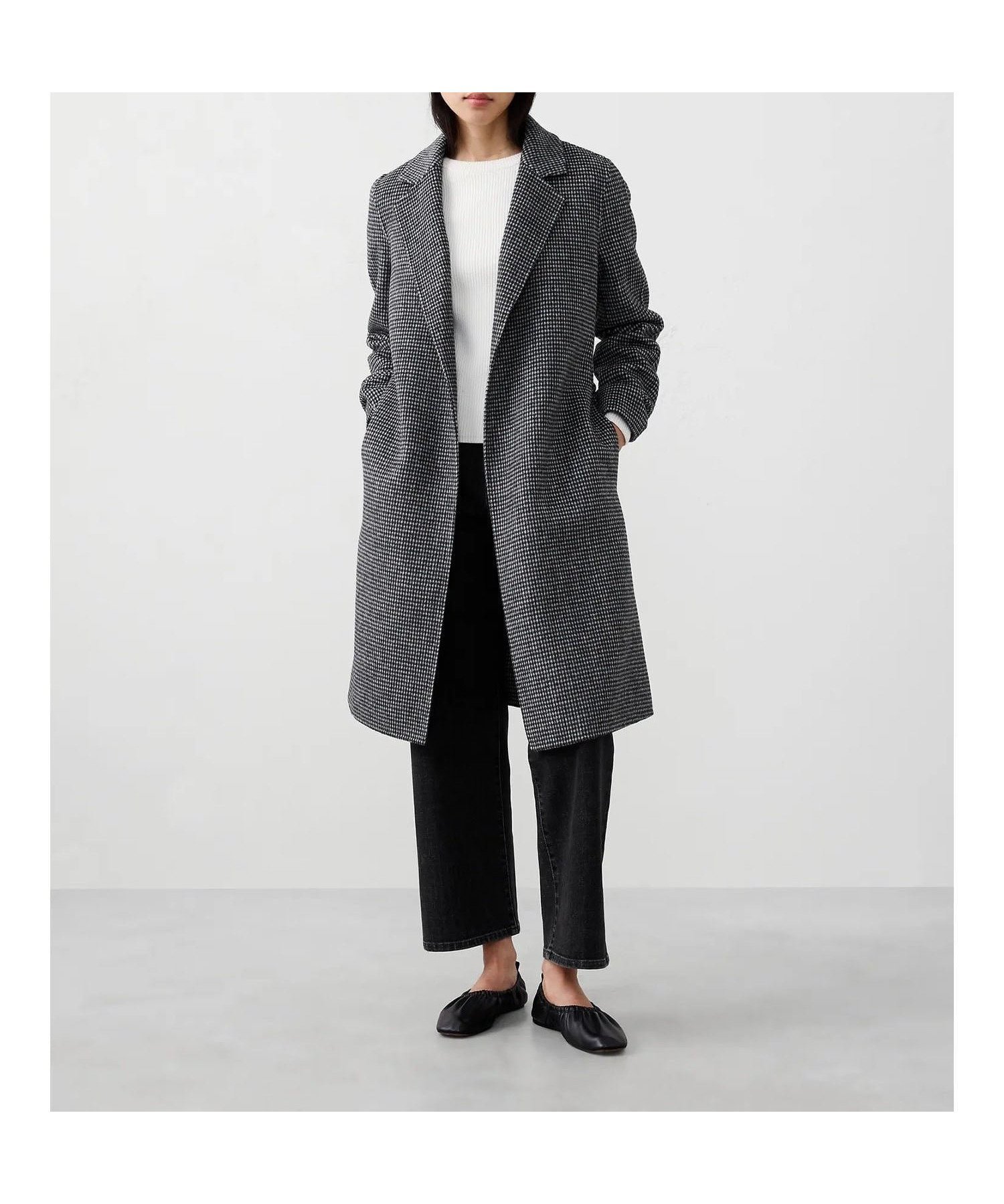 【バナナリパブリック ファクトリーストア/BANANA REPUBLIC FACTORY STORE】のBANANA REPUBLIC FACTORY STORE ダブルフェイスタイウエストコート インテリア・キッズ・メンズ・レディースファッション・服の通販 founy(ファニー) 　ファッション　Fashion　レディースファッション　Fashion for Women　アウター　Coat / Outerwear Collection　コート・ロングコート・ピーコート　Long Coats, Peacoats & More　エレガント 上品　Elegant　定番　Standard, Basic Item　GREY NOVELTY PATTERN|ID: prp329100004748959 ipo3291000000034339899