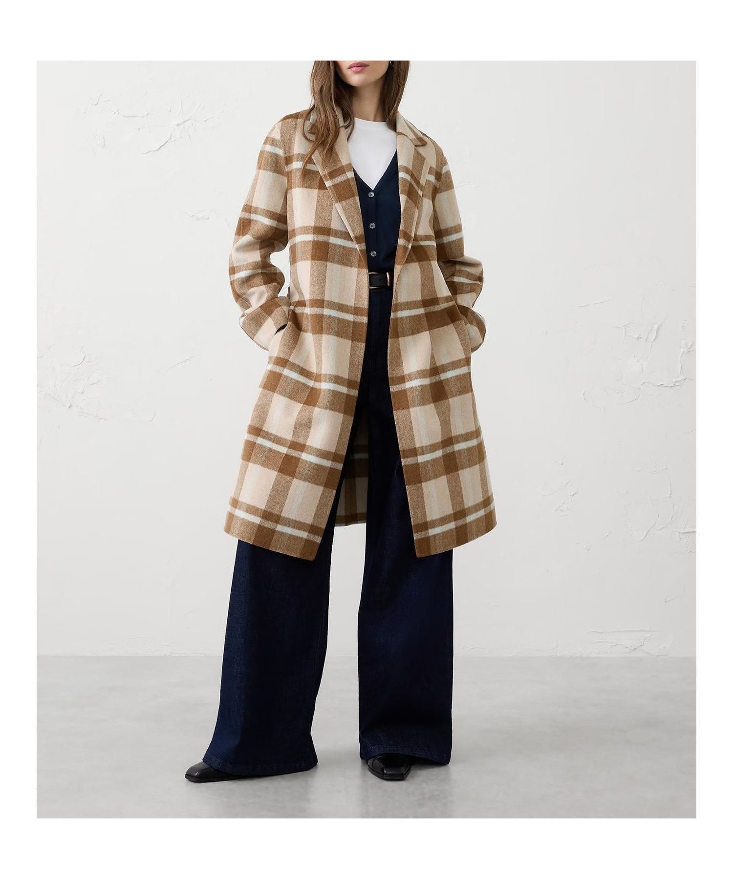 【バナナリパブリック ファクトリーストア/BANANA REPUBLIC FACTORY STORE】のBANANA REPUBLIC FACTORY STORE ダブルフェイスタイウエストコート インテリア・キッズ・メンズ・レディースファッション・服の通販 founy(ファニー) 　ファッション　Fashion　レディースファッション　Fashion for Women　アウター　Coat / Outerwear Collection　コート・ロングコート・ピーコート　Long Coats, Peacoats & More　エレガント 上品　Elegant　定番　Standard, Basic Item　KHAKI_PLAID|ID: prp329100004748959 ipo3291000000034339902