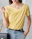 【ラナン/Ranan】のRanan/ドレープリブTシャツ 人気、トレンドファッション・服の通販 founy(ファニー) ファッション Fashion レディースファッション Fashion for Women トップス・カットソー Cut & Sew Tops シャツ・ブラウス・オフィスカジュアル Elegant Blouses & Button-Ups ロングTシャツ・Tシャツ Longline T-Shirts & Tees シンプル Simple, Minimal タイトスカート Pencil Skirt, Tight Skirt デコルテ Décolleté, Neckline トレンド Trend, Trending Now ドレープ Drape, Draping Fabric フィット Fit, Slim Fit フェミニン Feminine, Girly ベーシック Basic, Essential ポケット Pocket, Pocket Detail 半袖 Short Sleeve, Half Sleeve 夏 Summer エレガント 上品 Elegant thumbnail イエロー|ID: prp329100004748972 ipo3291000000034507898