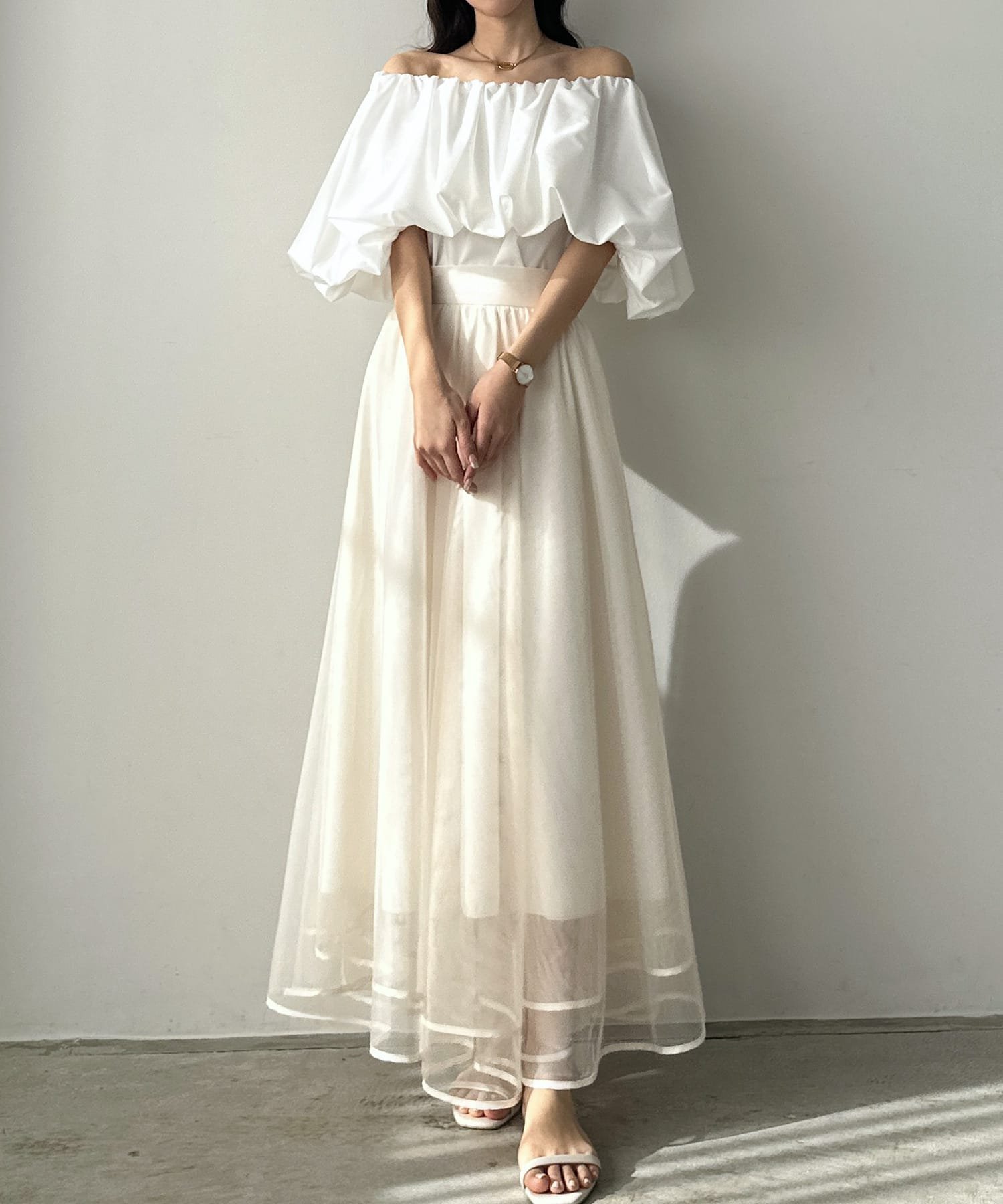 【ジュノア/JUNOAH】のLouere チュールフレアスカート インテリア・キッズ・メンズ・レディースファッション・服の通販 founy(ファニー) 　ファッション　Fashion　レディースファッション　Fashion for Women　スカート　Skirts　Aライン・フレアスカート　A-Line & Flared Skirts　アイボリー|ID: prp329100004748975 ipo3291000000034466679