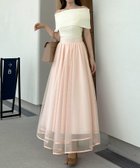 【ジュノア/JUNOAH】のLouere チュールフレアスカート ピンク|ID: prp329100004748975 ipo3291000000034466681