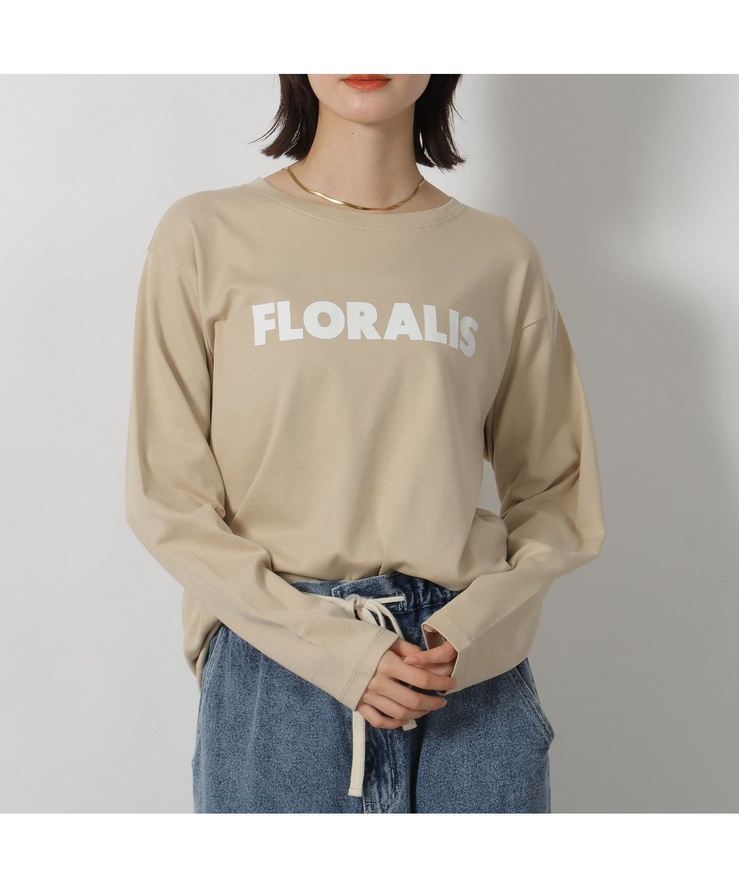 【ラコレ/LAKOLE】のアソートロゴプリント長袖 インテリア・キッズ・メンズ・レディースファッション・服の通販 founy(ファニー) 　ファッション　Fashion　レディースファッション　Fashion for Women　トップス・カットソー　Cut & Sew Tops　おすすめ　Recommended / Our Picks　インナー　Innerwear　カーディガン　Cardigan, Knitwear　サロペット　Overalls, Salopette　フロント　Front, Front Design　ベーシック　Basic, Essential　ボトム　Bottoms, Lower Wear　羽織　Haori, Light Jacket　長袖　Long Sleeve, Full Sleeve　ベージュ|ID: prp329100004748982 ipo3291000000034478922