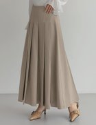 【リエディ/Re:EDIT】のストレッチミックスツイルプリーツスカート グレージュ|ID: prp329100004749019 ipo3291000000034608680