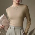 【ミニミニストア/miniministore】の長袖Tシャツ 無地 レディース トップス ダークベージュ|ID: prp329100004749020 ipo3291000000034340283