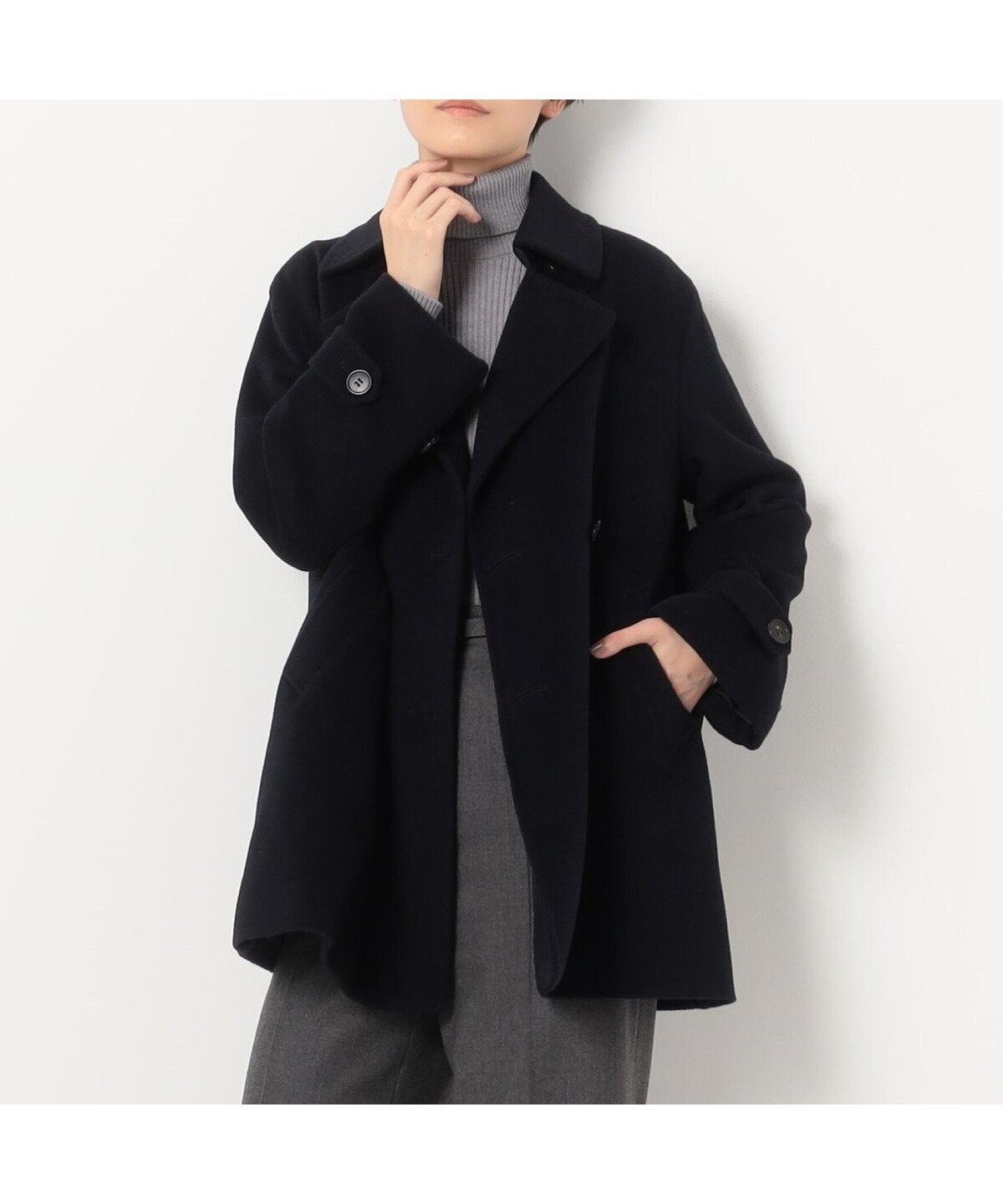 【コムサ/COMME CA】のアンゴラウール ピーコート インテリア・キッズ・メンズ・レディースファッション・服の通販 founy(ファニー)  ファッション Fashion レディースファッション Fashion for Women アウター Coat / Outerwear Collection コート・ロングコート・ピーコート Long Coats, Peacoats & More アンゴラ Angora Knitwear クラシカル Classical, Vintage-Inspired スリーブ Sleeve, Long Sleeve / Short Sleeve ダブル Double, Double-Breasted ドレープ Drape, Draping Fabric 定番 Standard, Basic Item ハンド Hand, Handmade パターン Pattern, Design Print ワイド Wide, Wide Fit エレガント 上品 Elegant 09:ネイビー|ID: prp329100004749053 ipo3291000000034340453