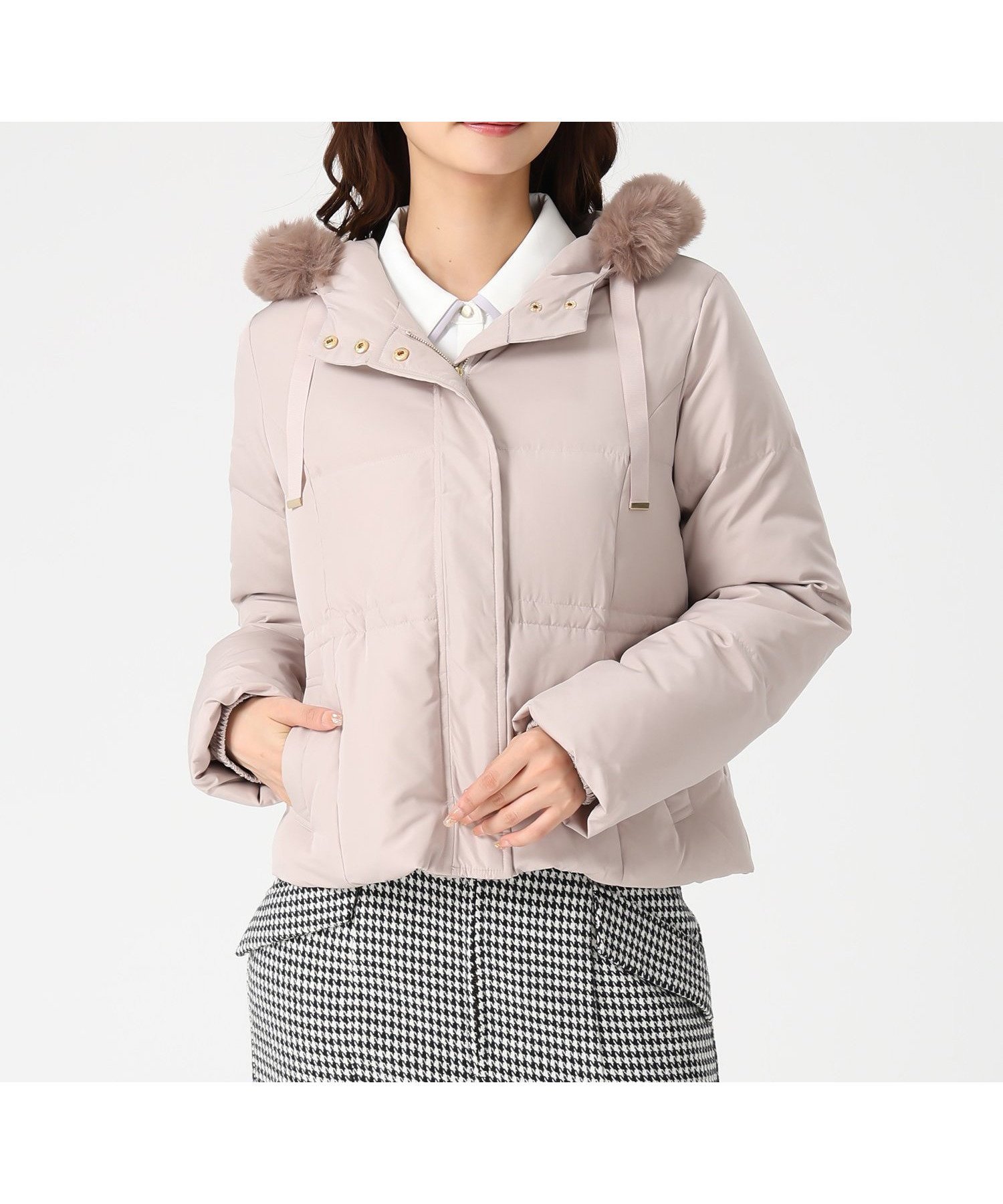 【ミッシュマッシュ/MISCH MASCH】のMM548601 グログランリボンフードショートダウン インテリア・キッズ・メンズ・レディースファッション・服の通販 founy(ファニー) 　ファッション　Fashion　レディースファッション　Fashion for Women　デニム　Denim, Jeans Material　フェミニン　Feminine, Girly　ピンク|ID: prp329100004749085 ipo3291000000034501417